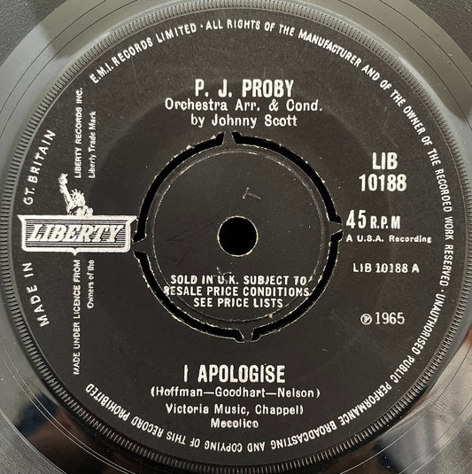 PJ Proby – I Apologise – gebrauchte 7"-Vinyl-Single