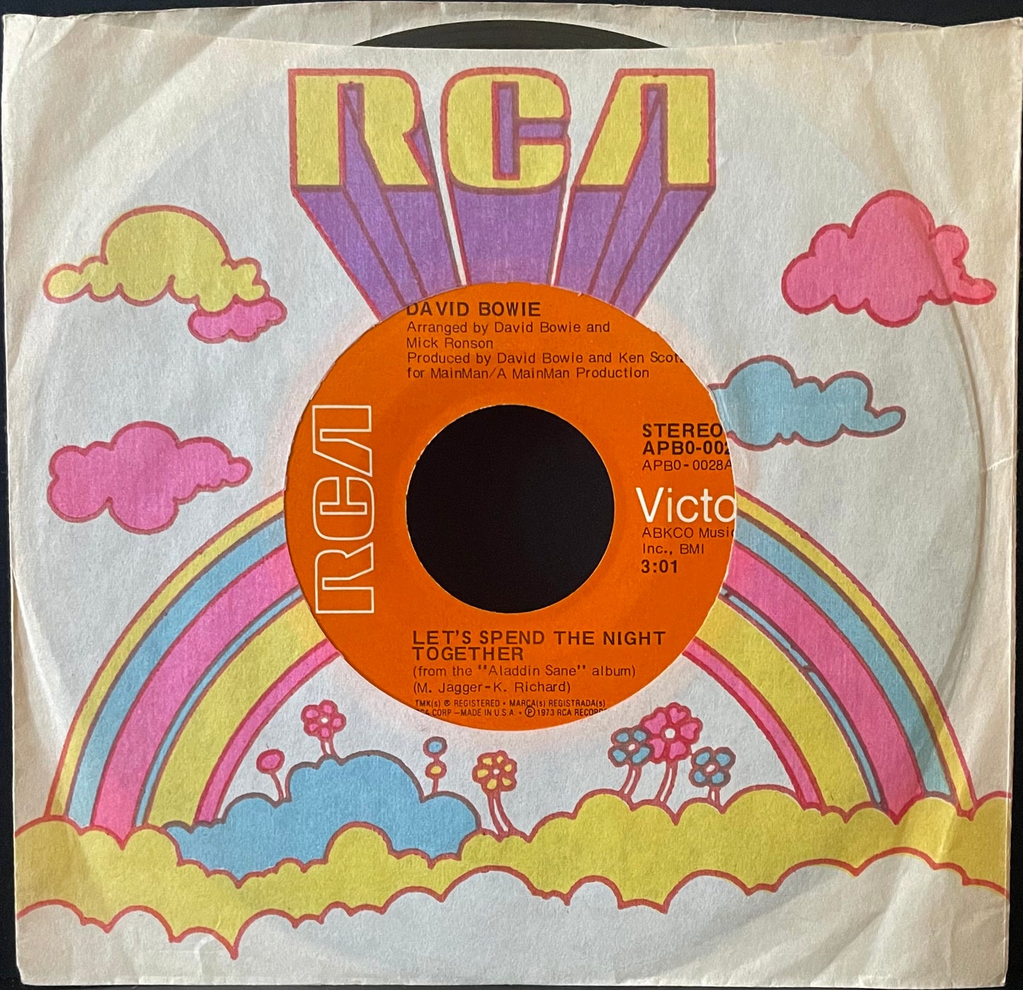 David Bowie– Let's Spend The Night Together - USED Vinyl 7" Single