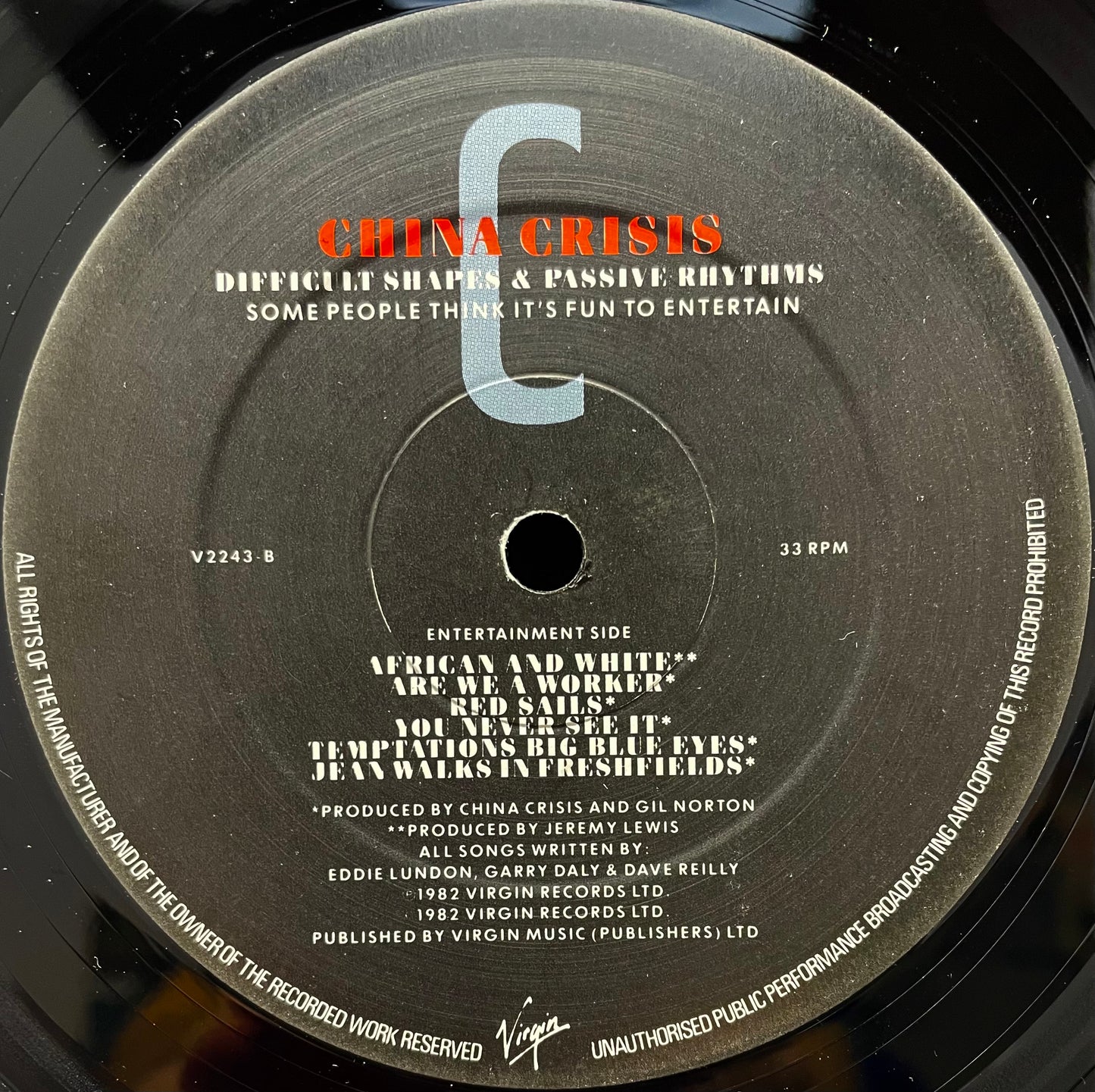 China Crisis – Difficult Shapes & Passive Rhythms - Some People Think It's Fun To Entertain - USED Vinyl LP
