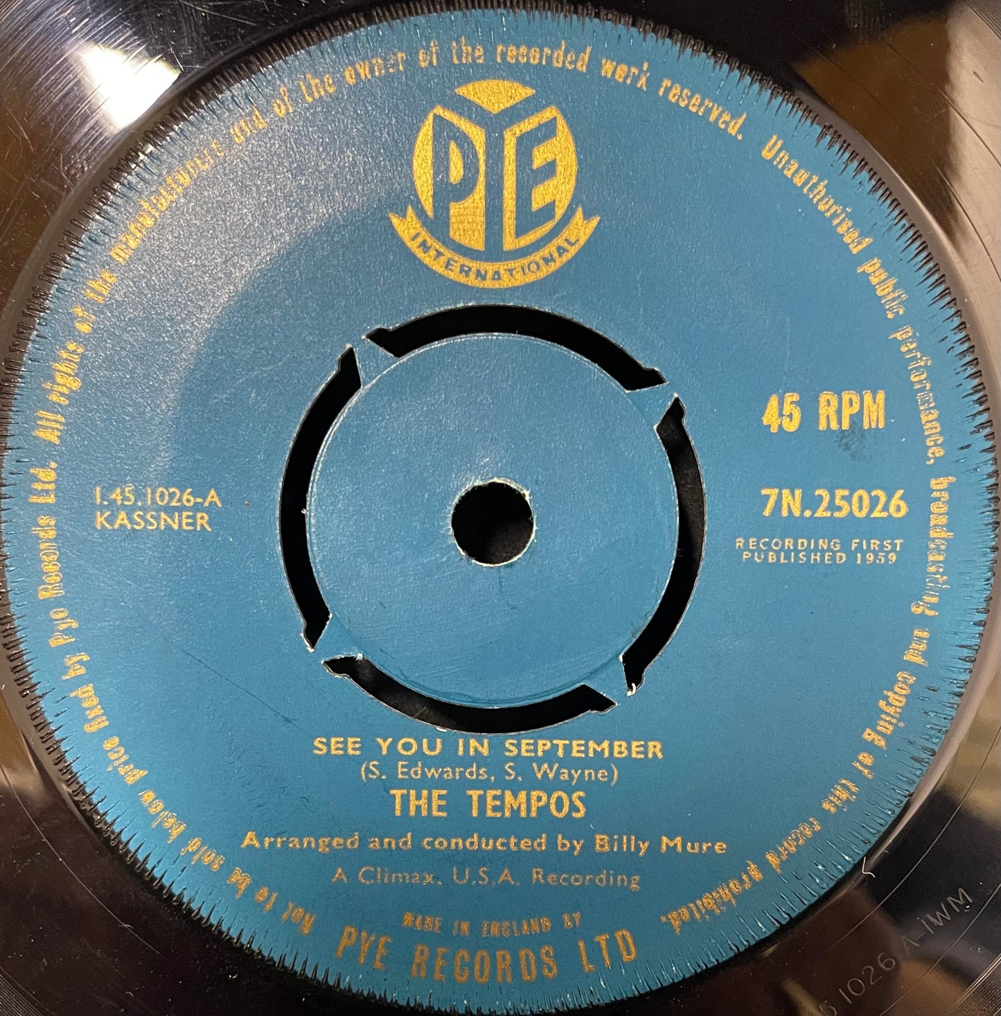 The Tempos – See You In September - USED Vinyl 7" Single