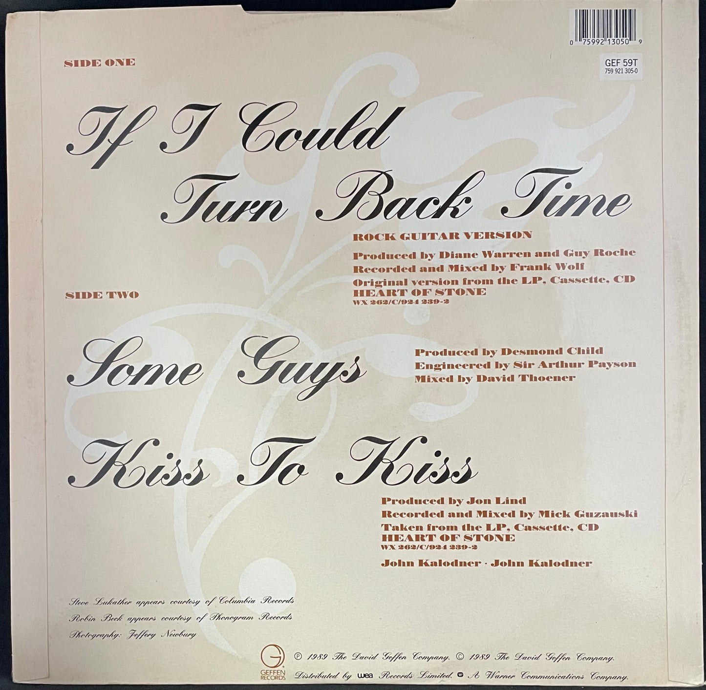 Cher – If I Could Turn Back Time (Rock Guitar Version) - USED Vinyl 12" Single