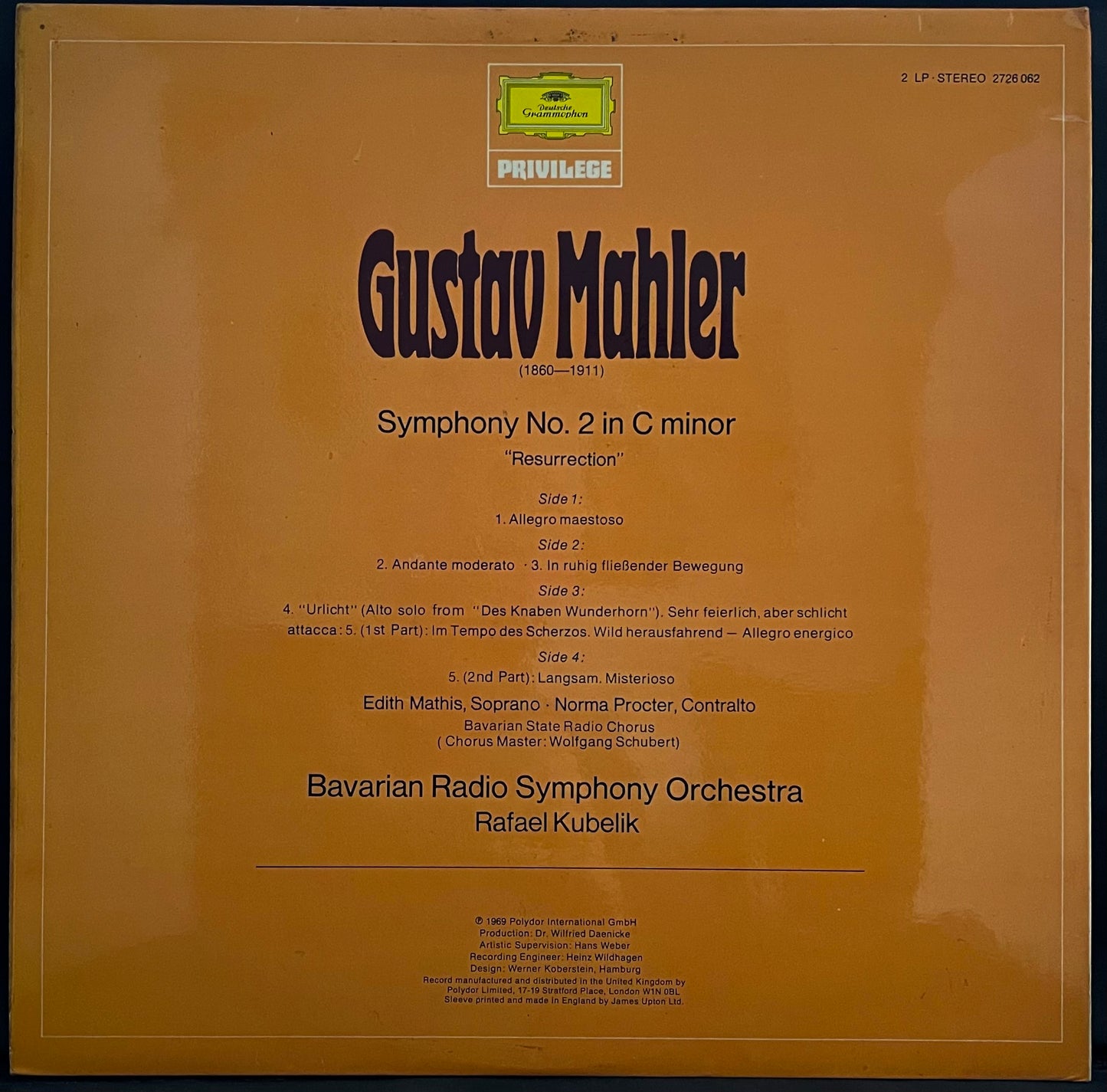 Gustav Mahler – Symphonie No. 2 Resurrection – USED Vinyl 2LP