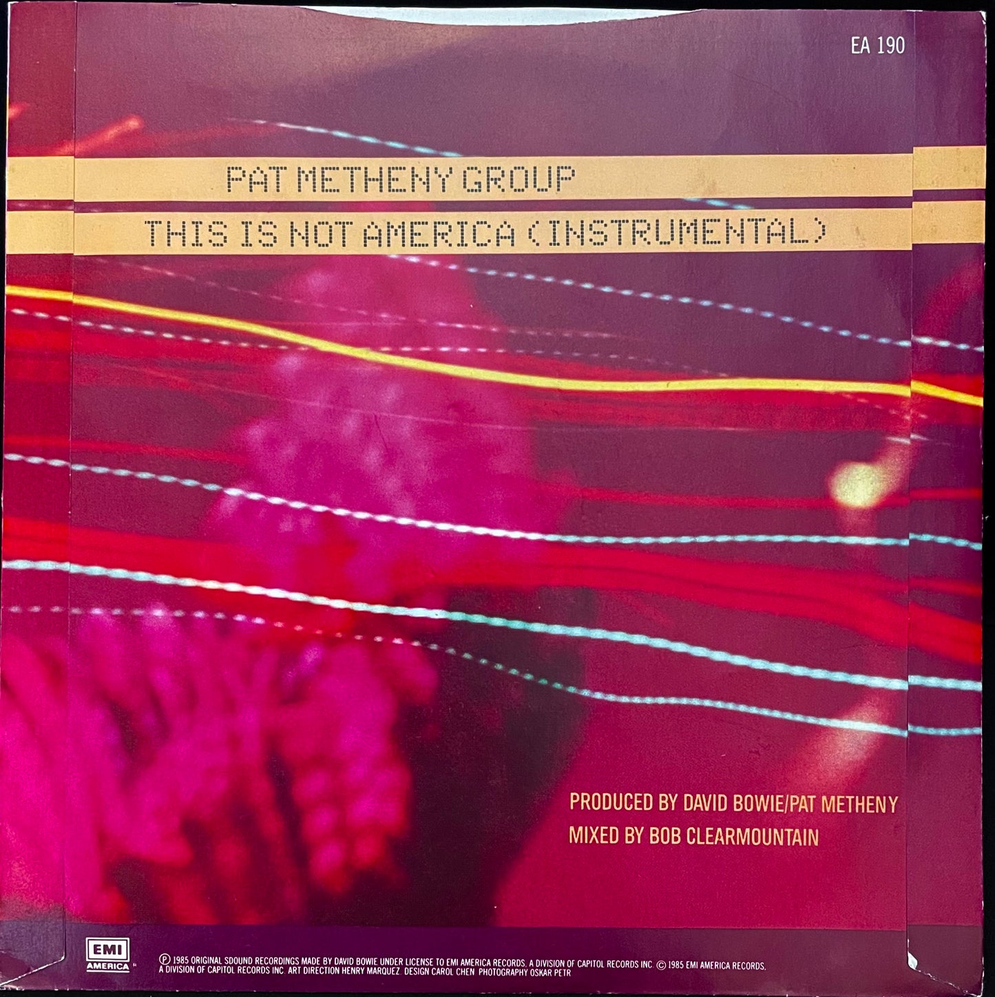 David Bowie / Pat Metheny Group – This Is Not America - USED Vinyl 7" Single