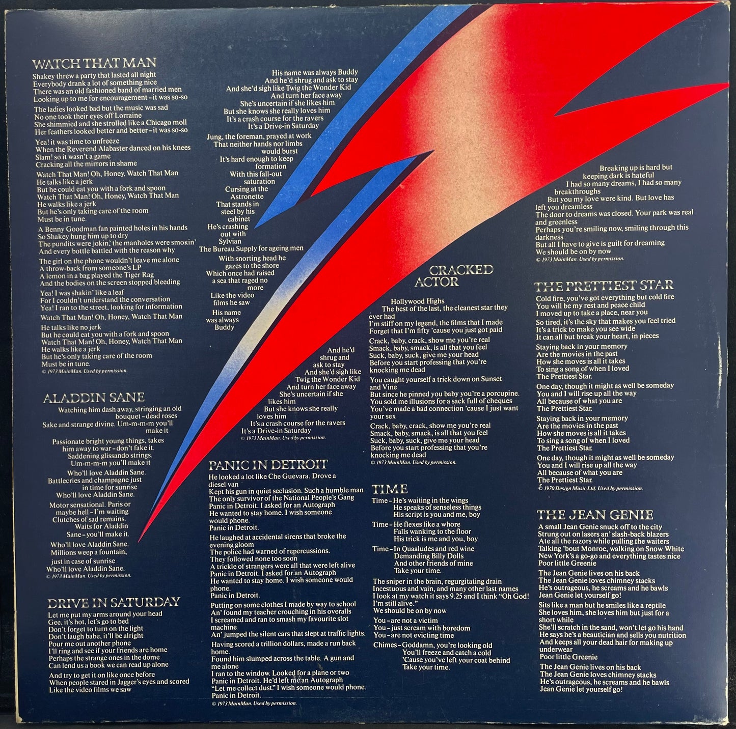 David Bowie – Aladdin Sane - USED Vinyl LP