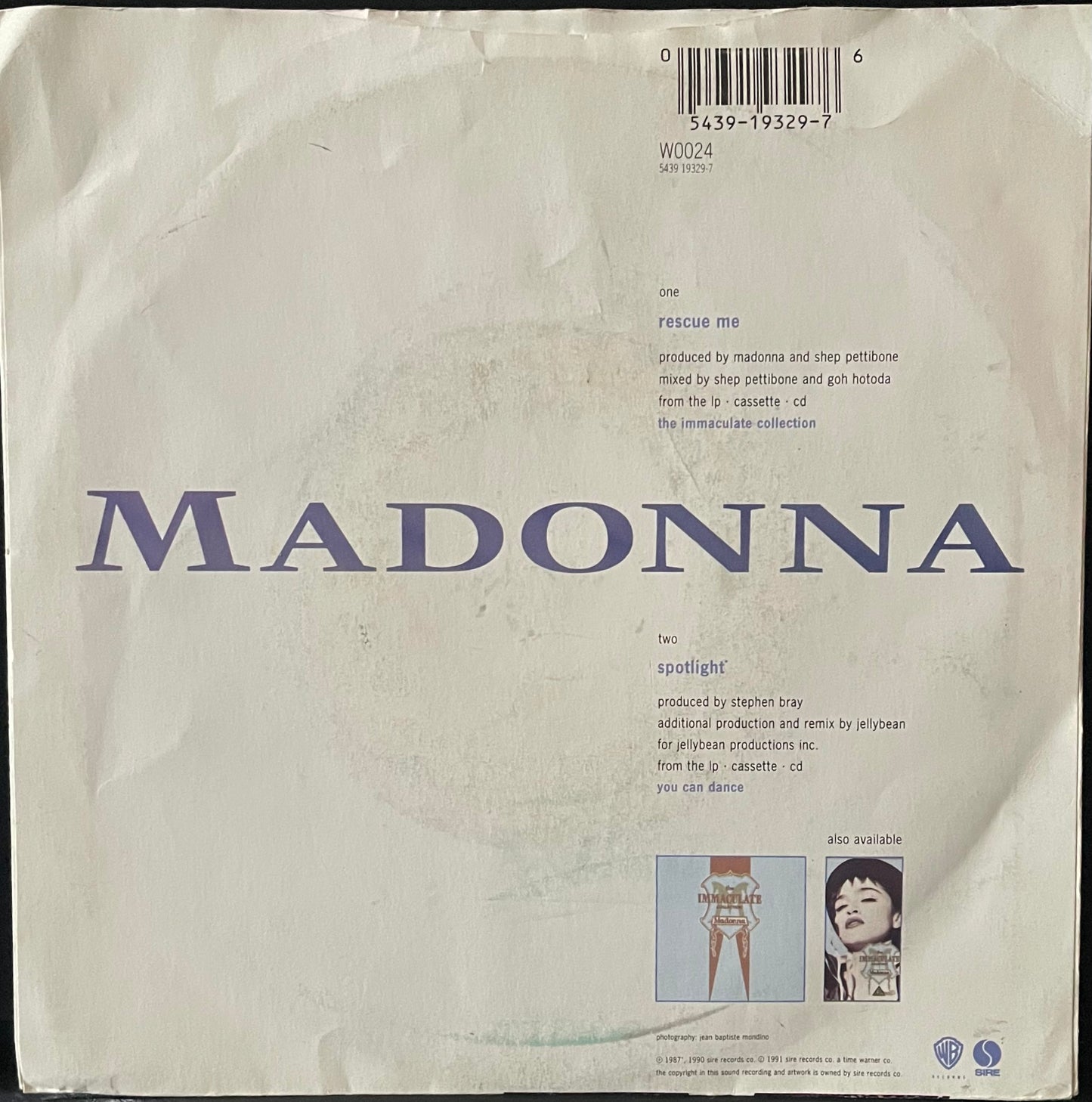 Madonna – Rescue Me - USED Vinyl 7" Single