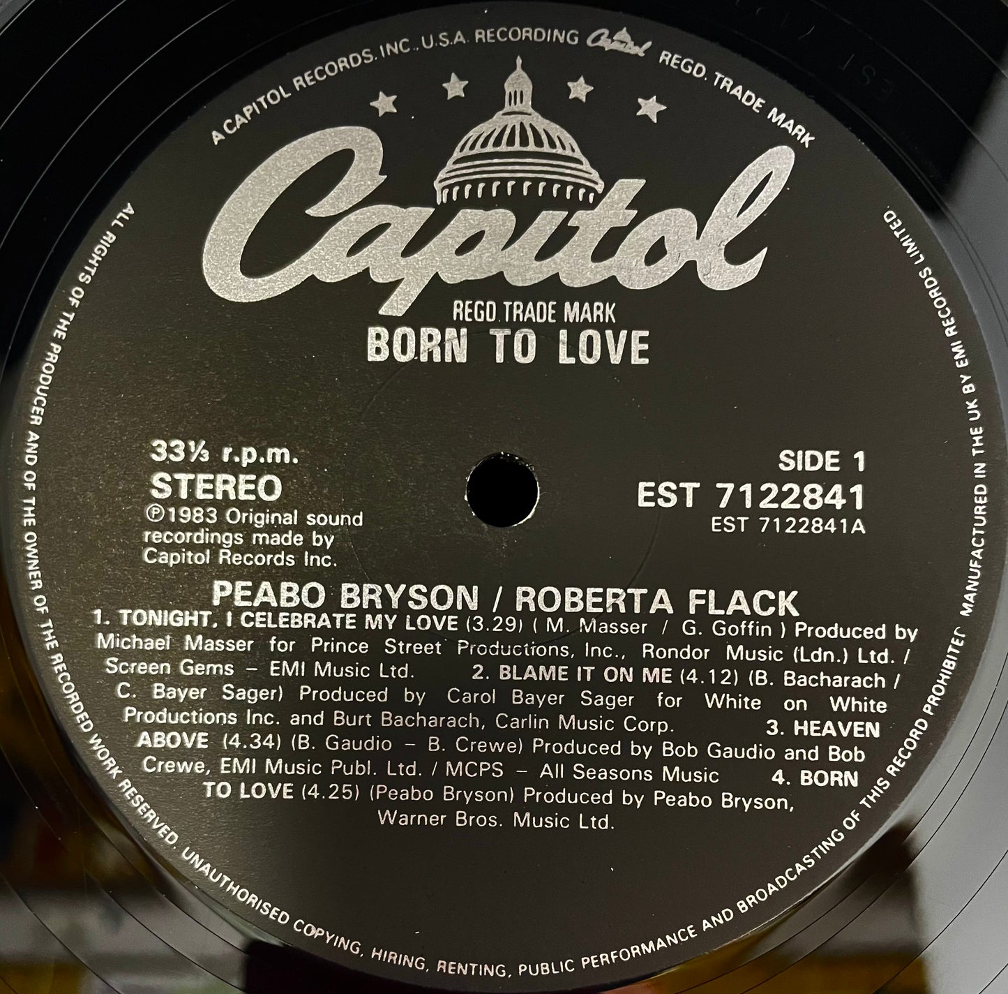 Peabo Bryson / Roberta Flack – Born To Love - USED Vinyl LP