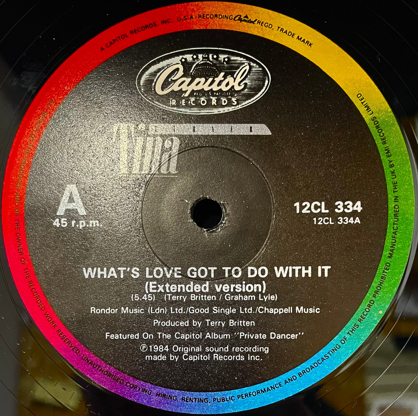 Tina Turner – What's Love Got To Do With It (Extended Version) - USED Vinyl 12" Single