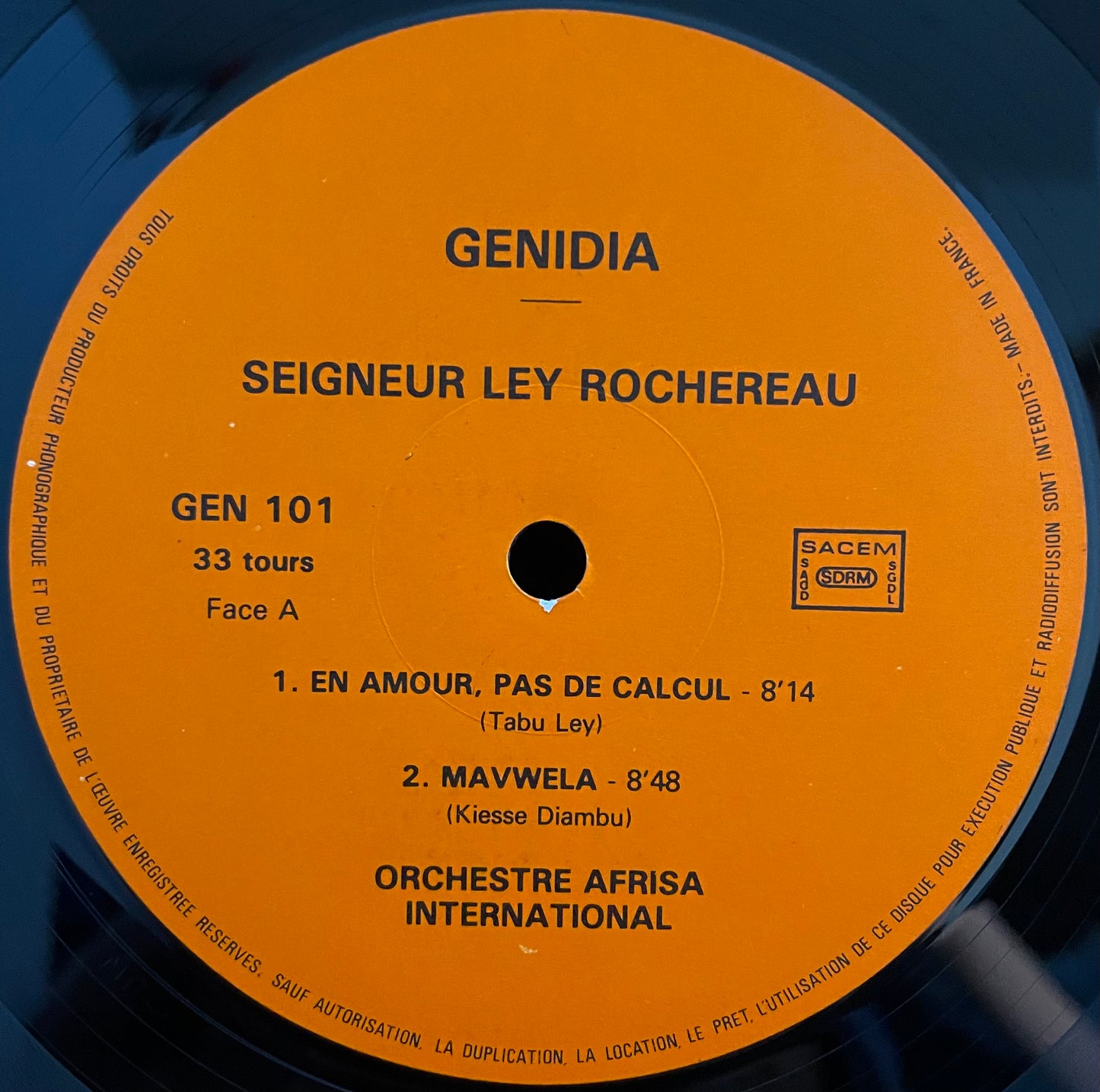 Seigneur Ley Rochereau (avec) L'Afrisa – En Amour Y A Pas De Calcul – USED Vinyl LP