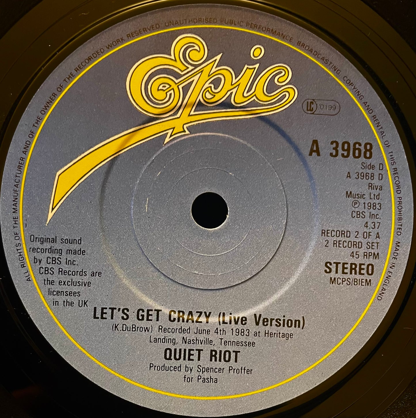 Quiet Riot – Metal Health - USED Vinyl 7" EP - Special 4-Track Tour Edition