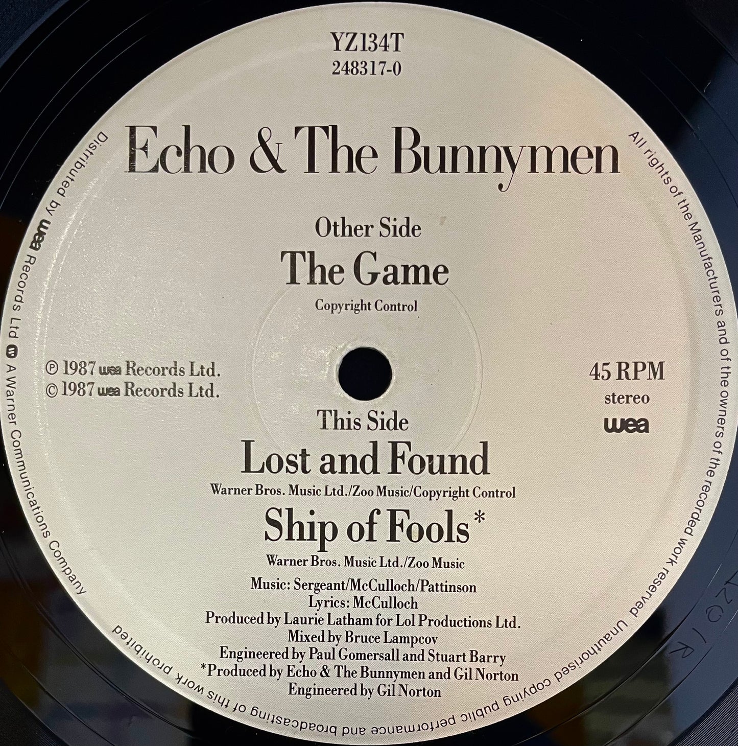 Echo & The Bunnymen – The Game - USED Vinyl 12" Single