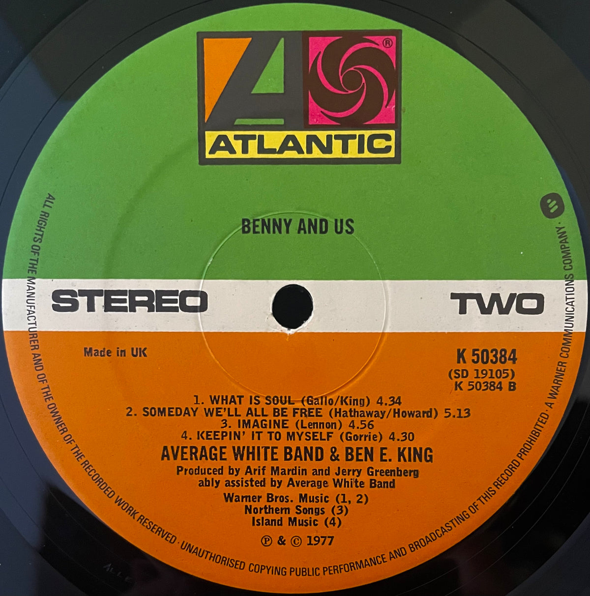 Average White Band & Ben E. King – Benny And Us - USED Vinyl 12" LP