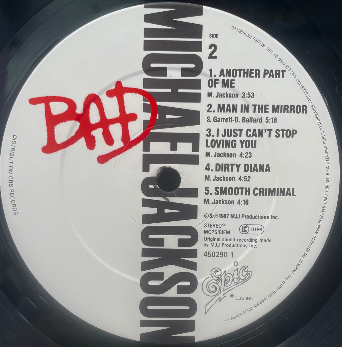 Michael Jackson – Bad - USED Vinyl LP