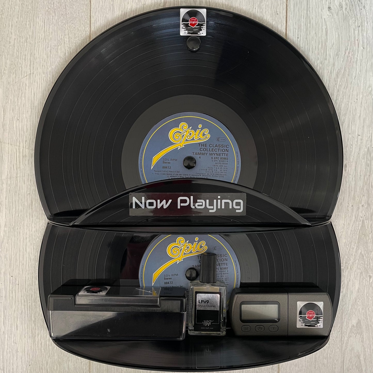 The ‘Epic’ Wall Mounted ‘Now Playing’ Vinyl Record Stand with Shelf