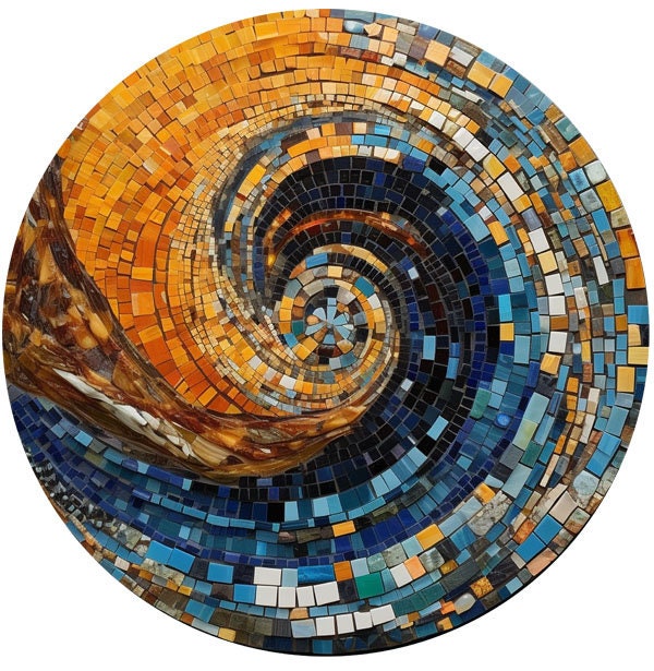 Handmade TileWave Turntable Slipmat – Broken Pottery effect printed DJ Mat