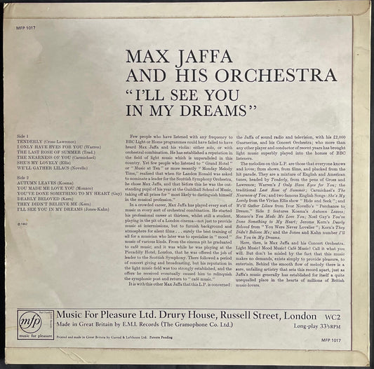 Max Jaffa – I'll See You In My Dreams - USED Vinyl LP MONO