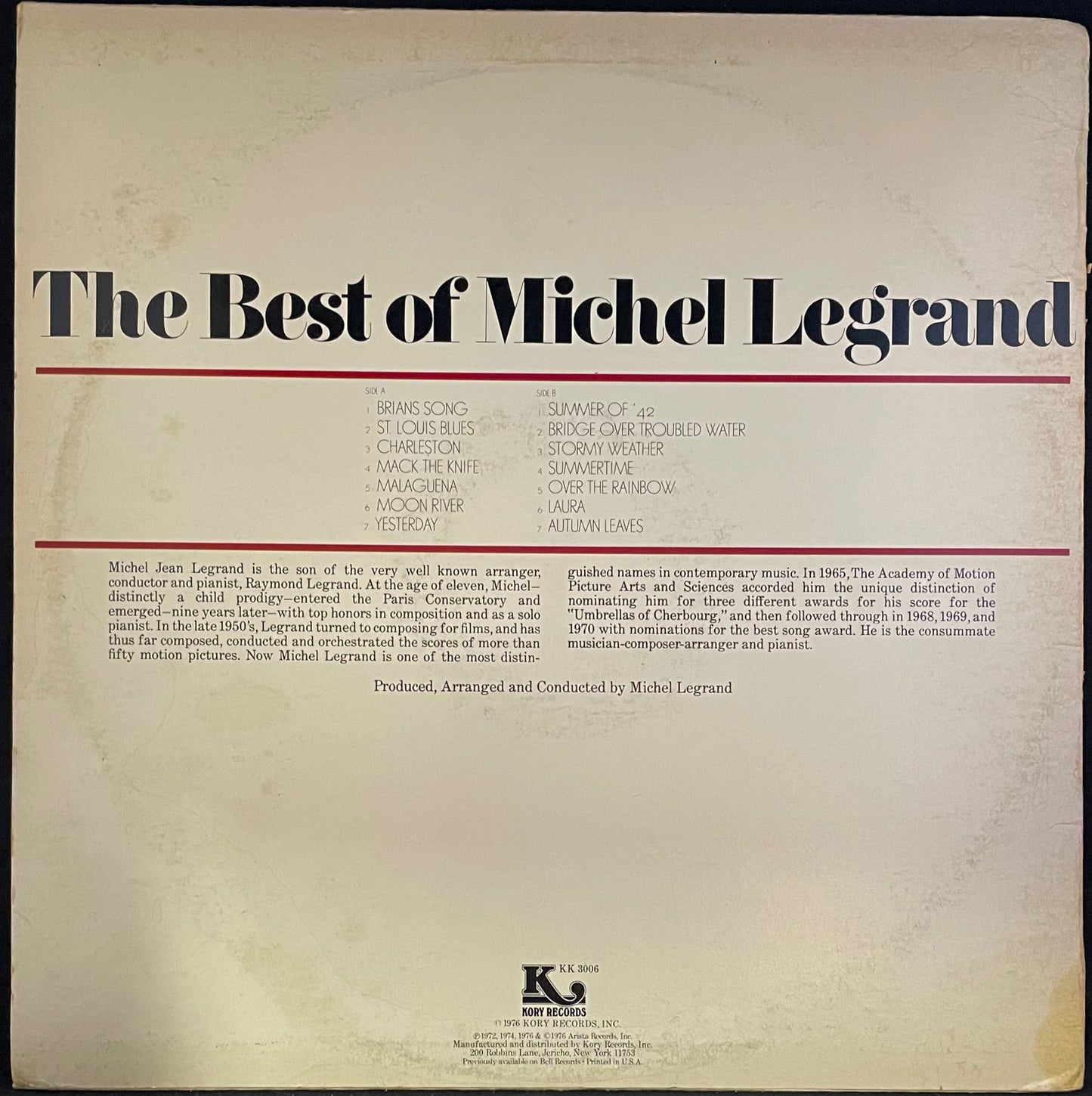 Michel Legrand – The Best Of Michel Legrand - USED Vinyl LP