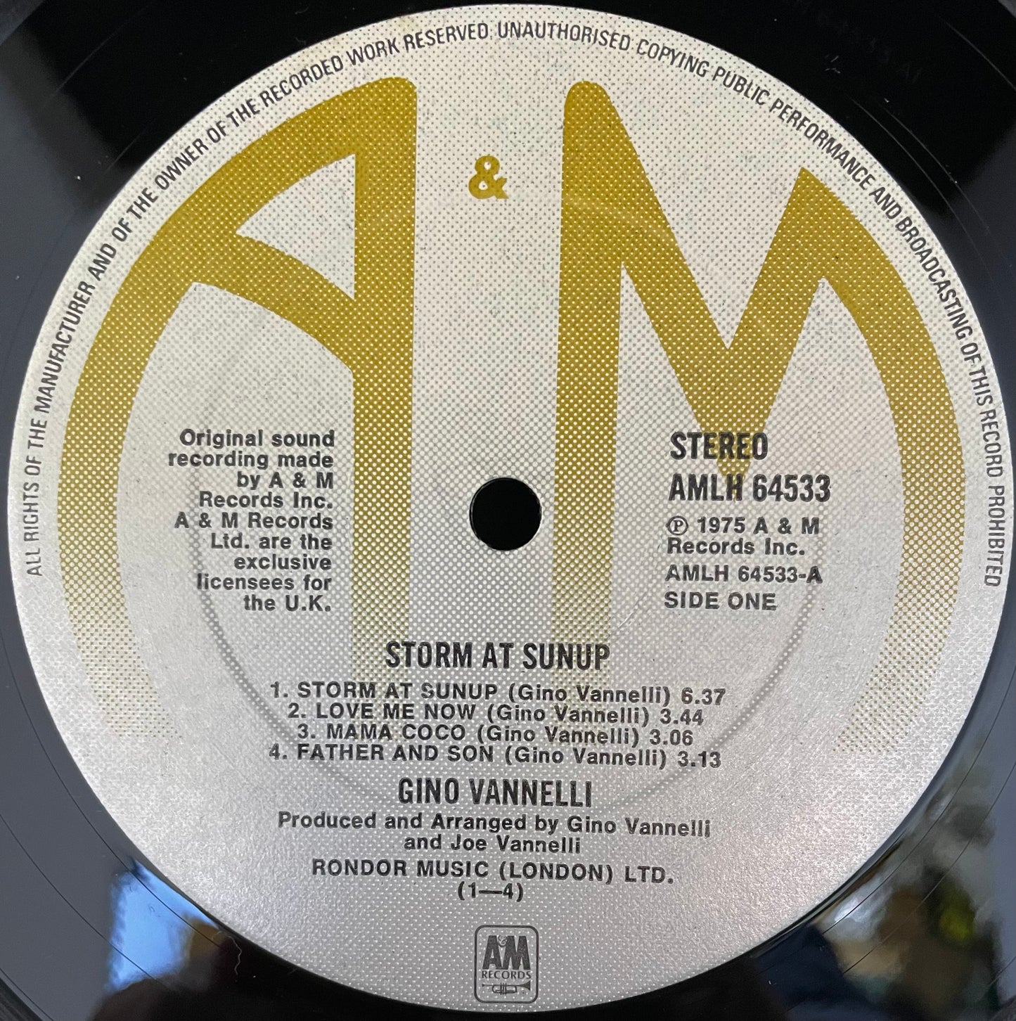 Gino Vannelli – Storm At Sunup - USED Vinyl LP