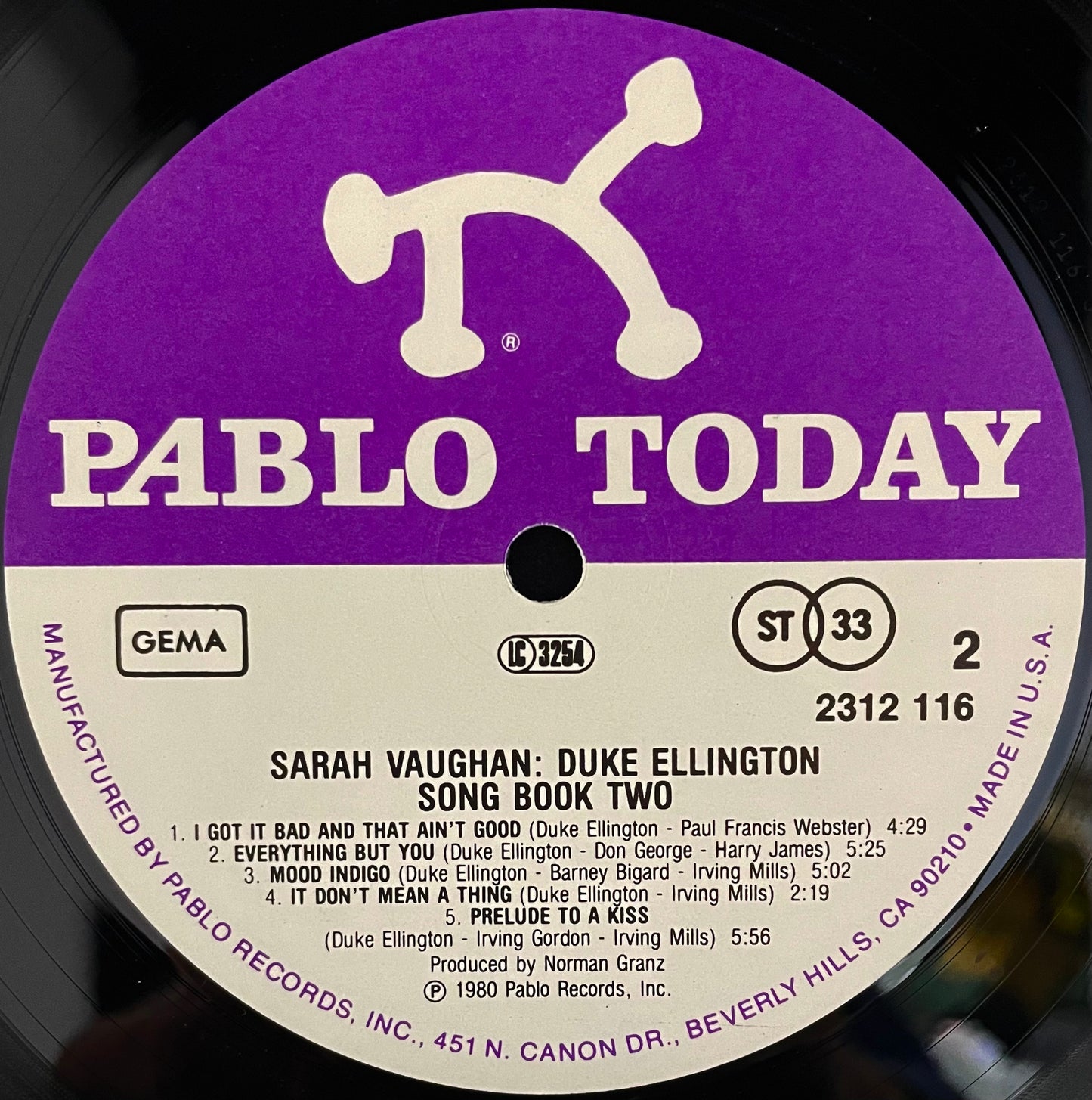 Sarah Vaughan : Duke Ellington – Song Book Two - USED Vinyl LP