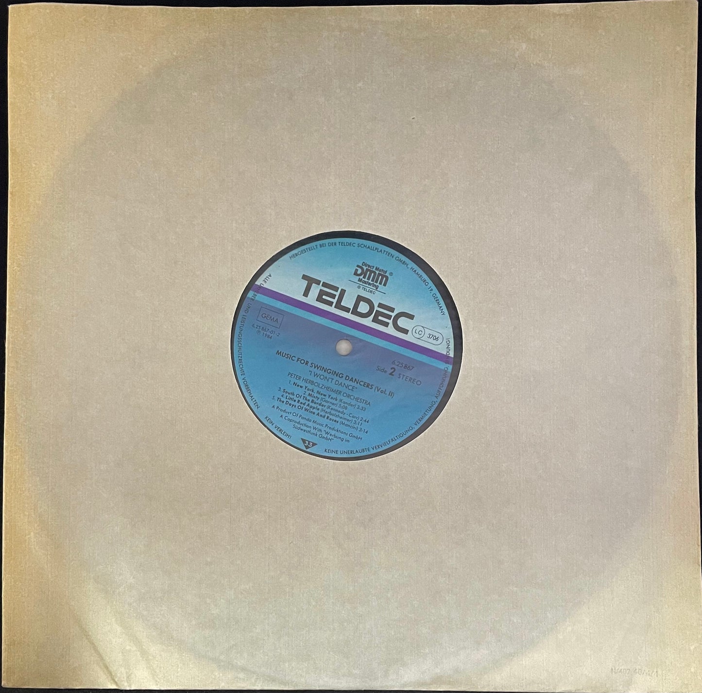 The Peter Herbolzheimer Orchestra – Music For Swinging Dancers I Won't Dance Vol. 2 - USED Vinyl LP