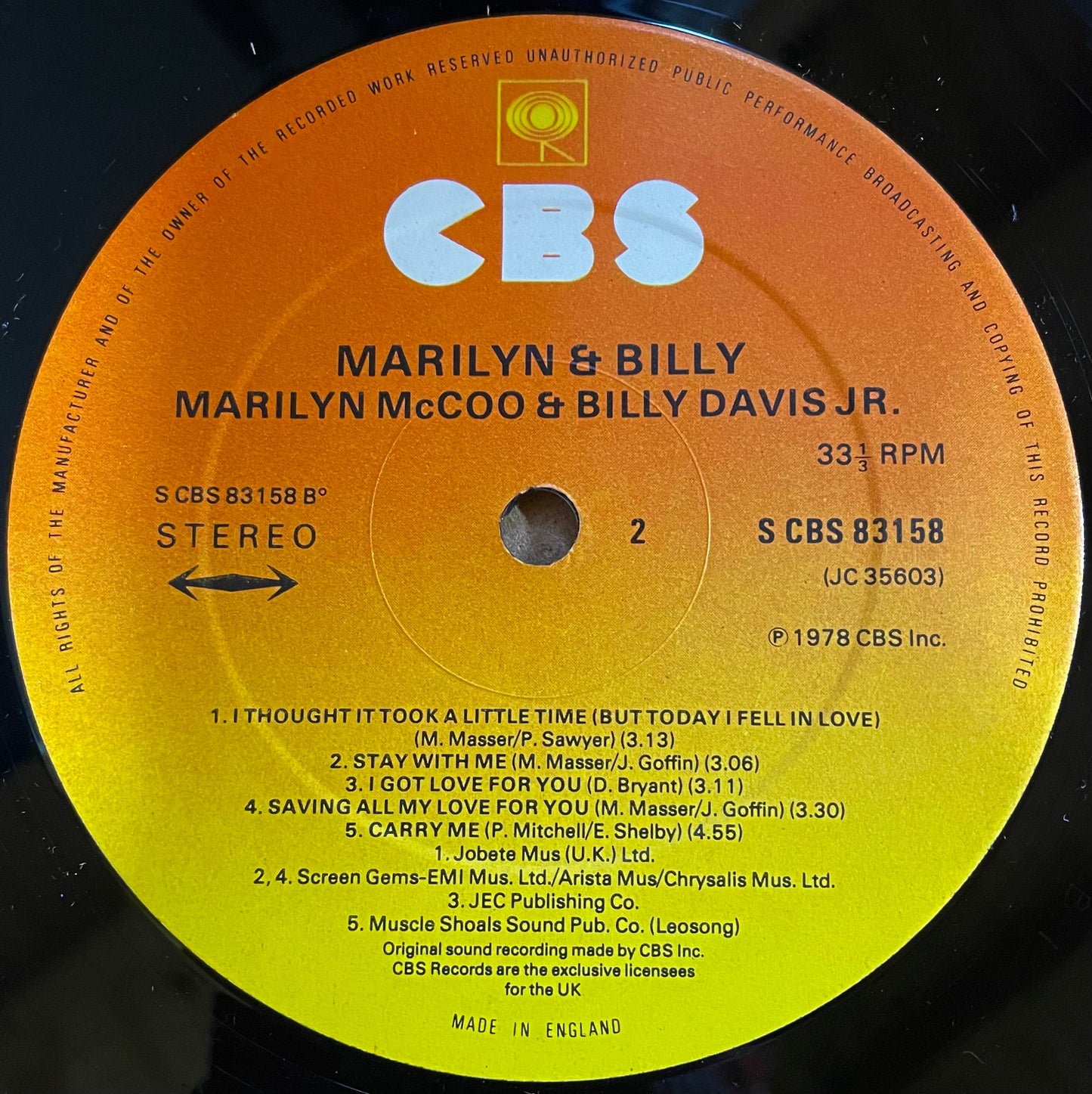 Marilyn McCoo & Billy Davis Jr. – Marilyn & Billy - USED Vinyl LP