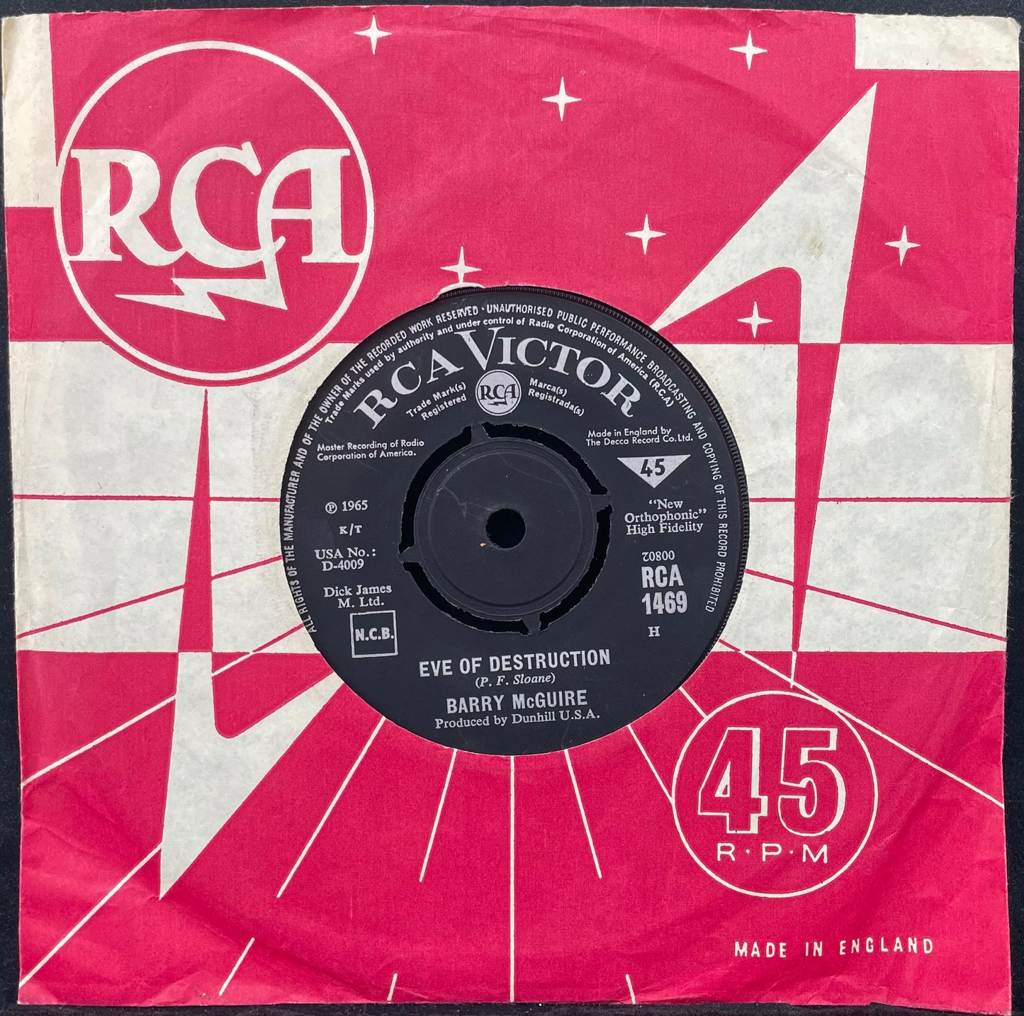 Barry McGuire – Eve Of Destruction - USED Vinyl 7" Single