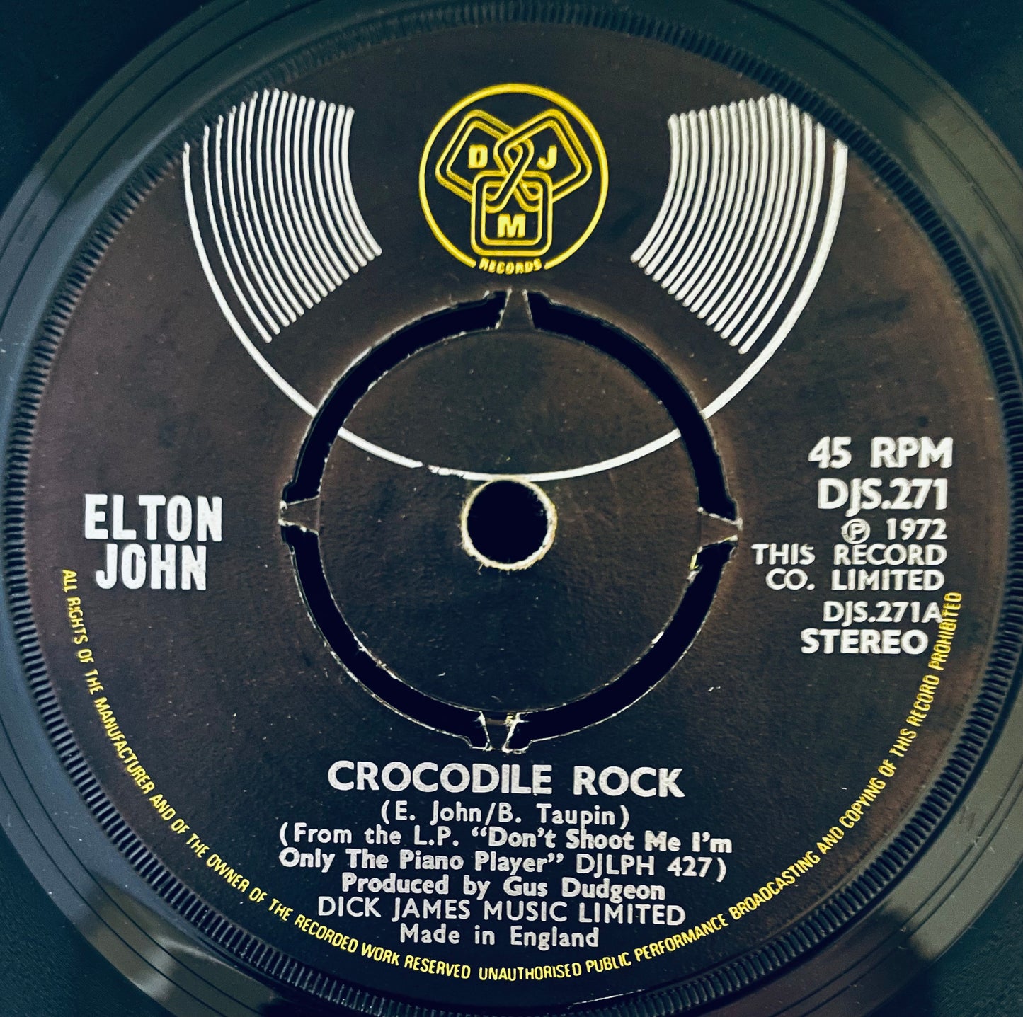 Elton John – Crocodile Rock - USED Vinyl 7" Single