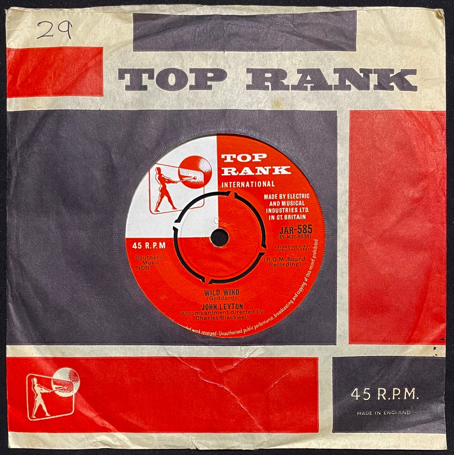 John Leyton – Wild Wind - USED Vinyl 7" Single