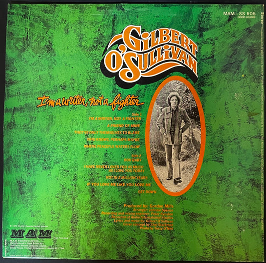 Gilbert O'Sullivan – I'm A Writer, Not A Fighter - USED Vinyl LP