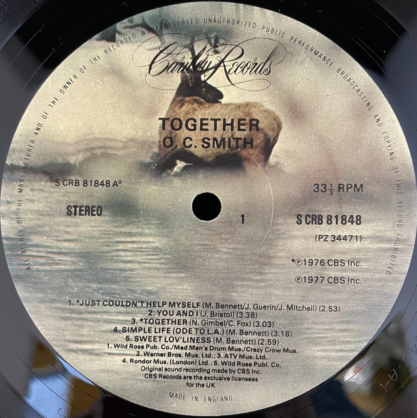 O. C. Smith – Together - USED Vinyl LP