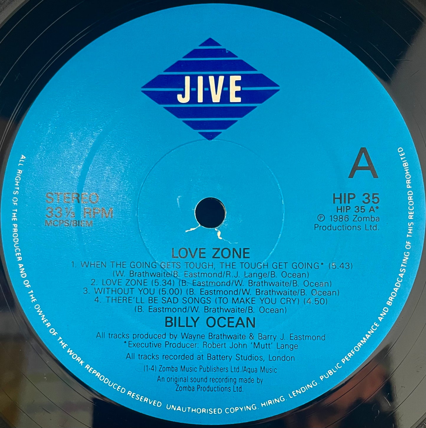Billy Ocean – Love Zone - USED Vinyl LP