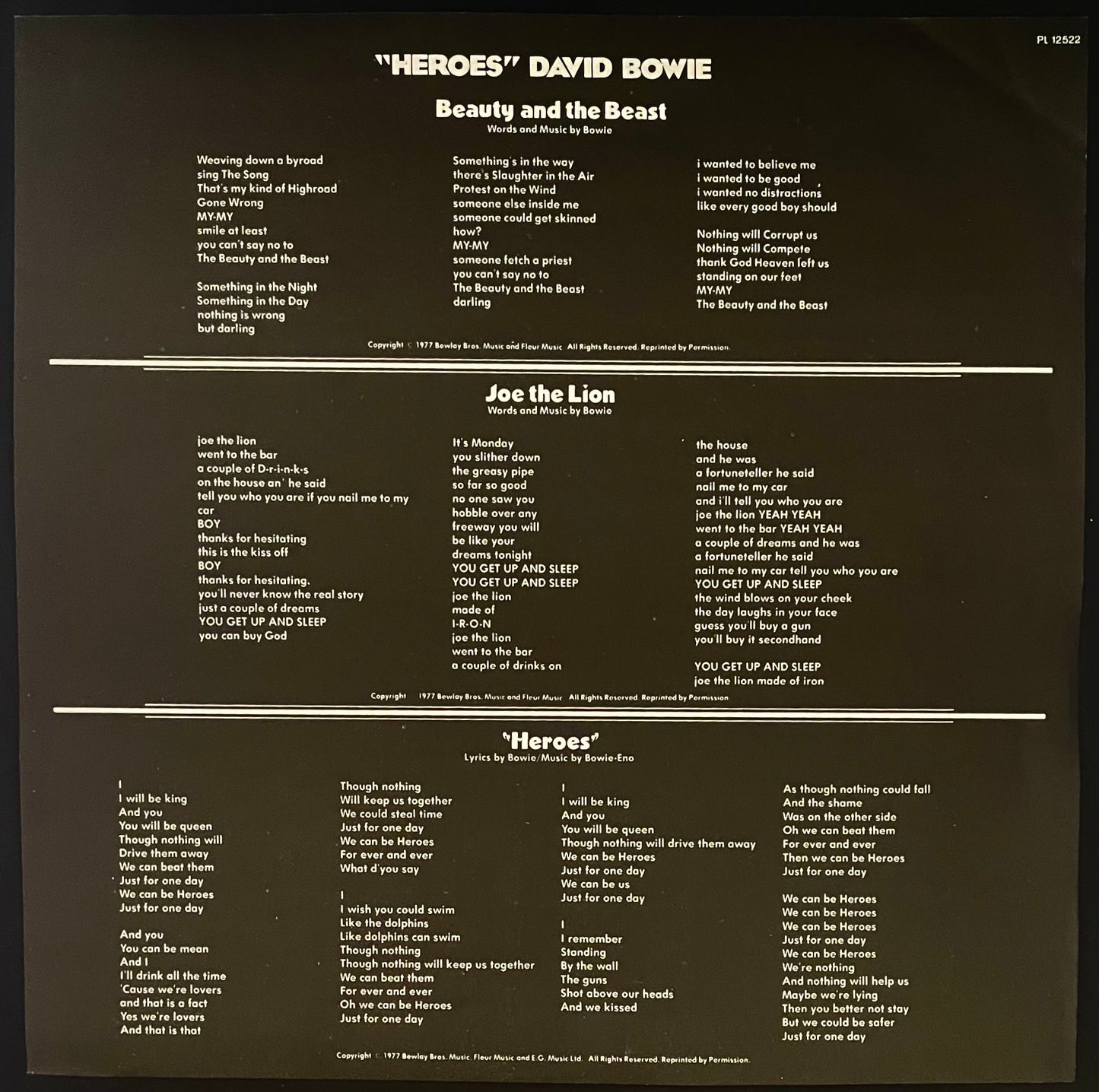 David Bowie – "Heroes" - USED Vinyl LP