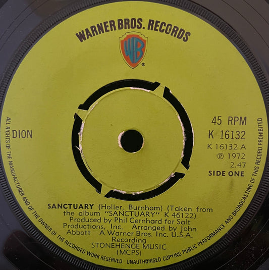 Dion – Sanctuary - USED Vinyl 7" Single