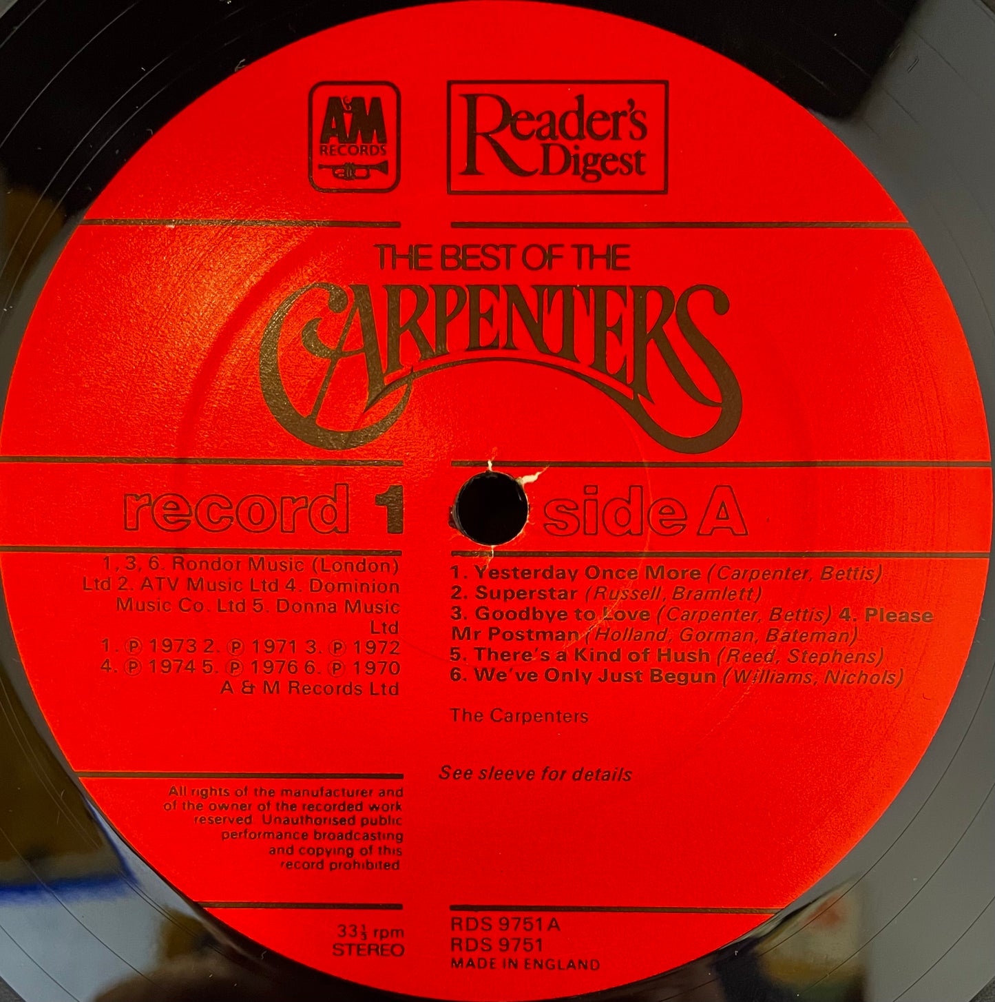 Carpenters – The Best Of The Carpenters - USED Vinyl 4LP Box Set