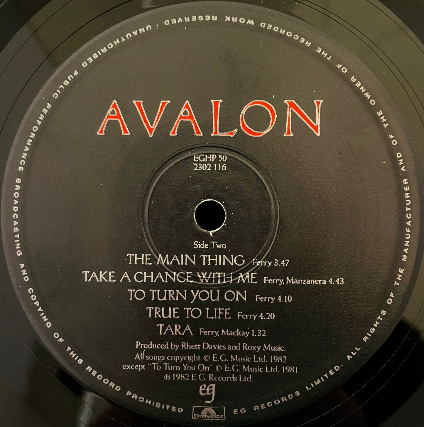 Roxy Music – Avalon - USED Vinyl LP