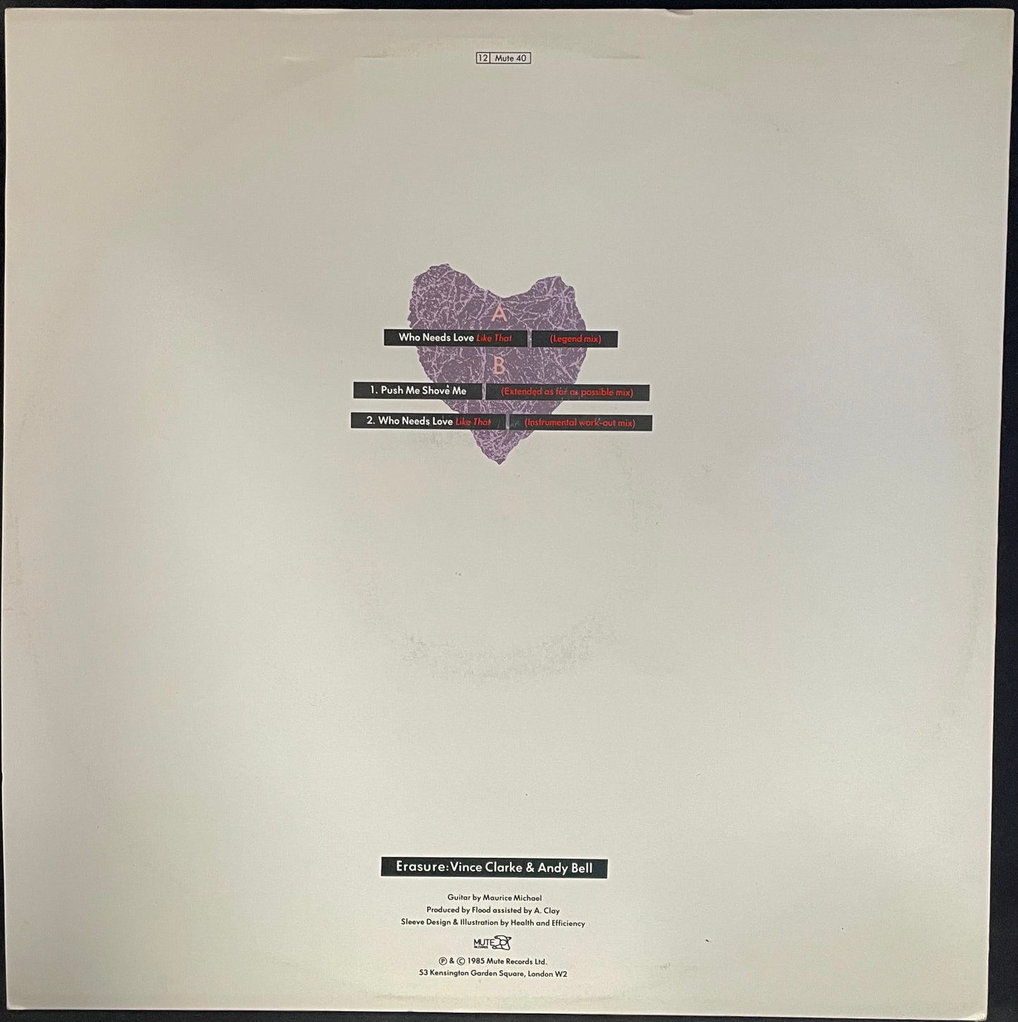 Erasure – Who Needs Love Like That - USED Vinyl 12" Single