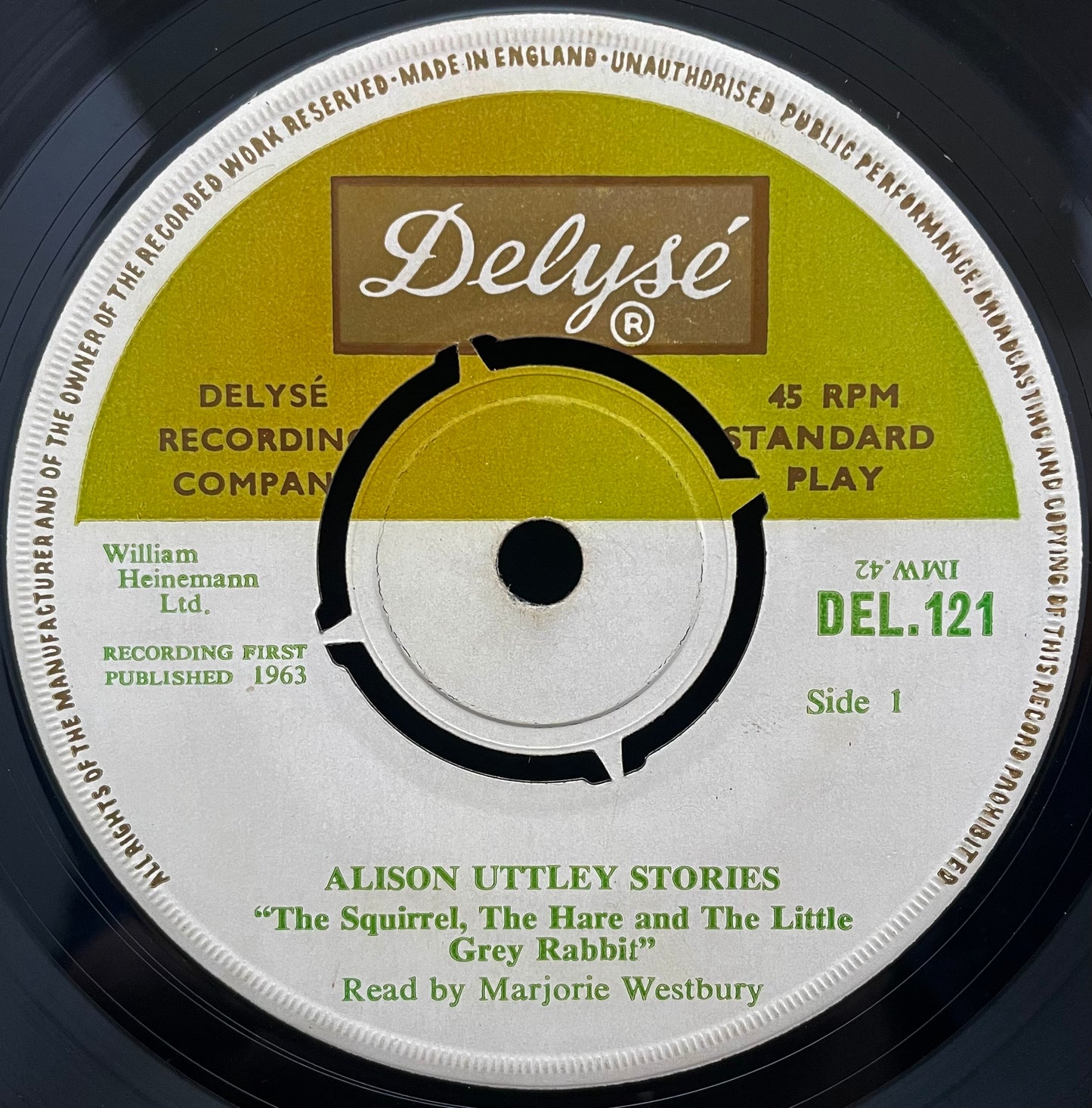 Alison Uttley – The Squirrel, The Hare And The Little Grey Rabbit – USED Vinyl 7" Single