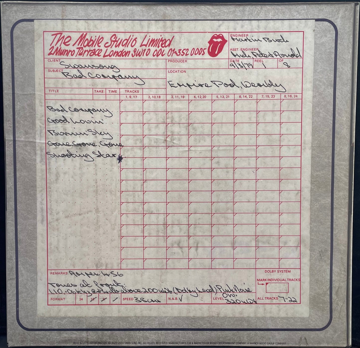 Bad Company – Live 1979 - USED Ltd Edition Transparent Orange Vinyl 2LP