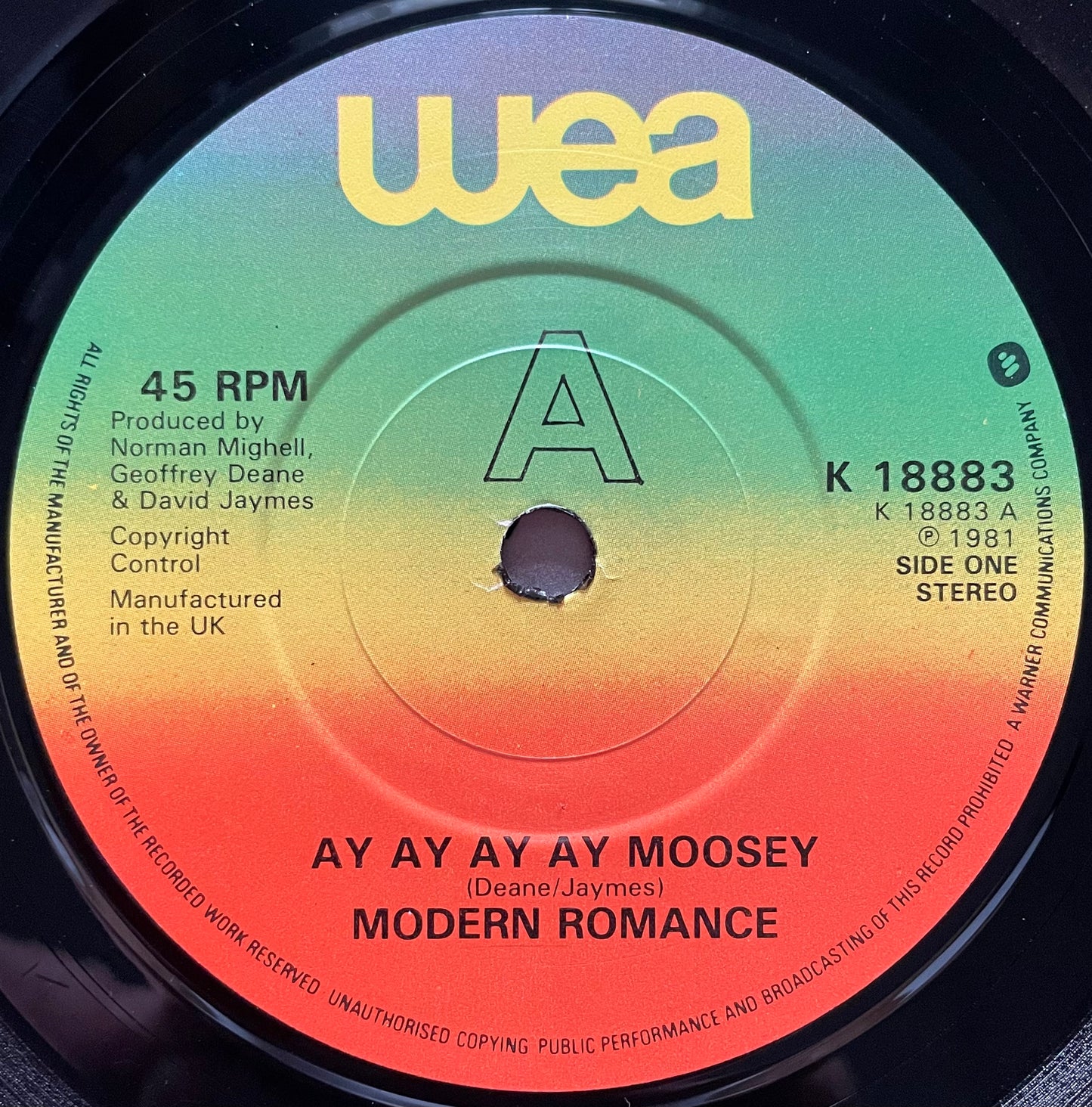 Modern Romance – Ay Ay Ay Ay Moosey - USED Vinyl 7" Single