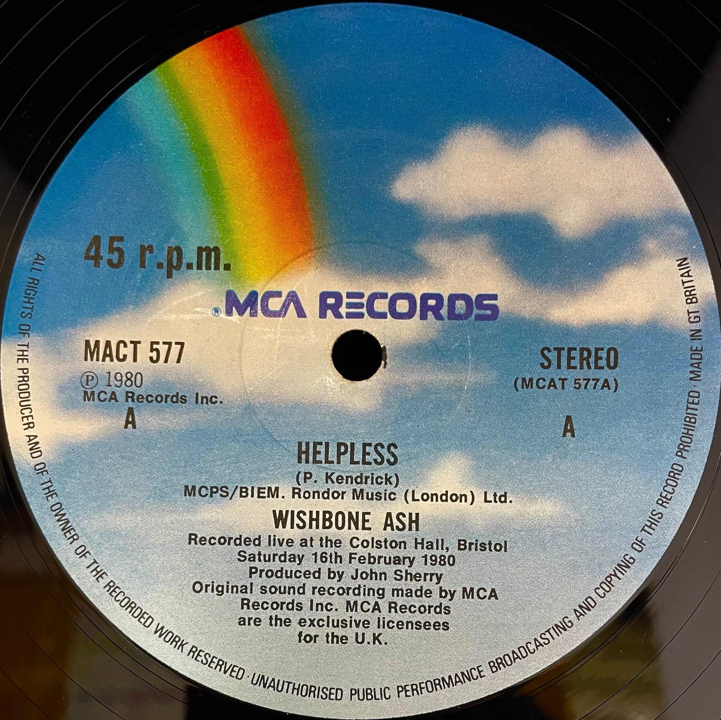 Wishbone Ash – Helpless / Blowin' Free - USED Vinyl 12" Single