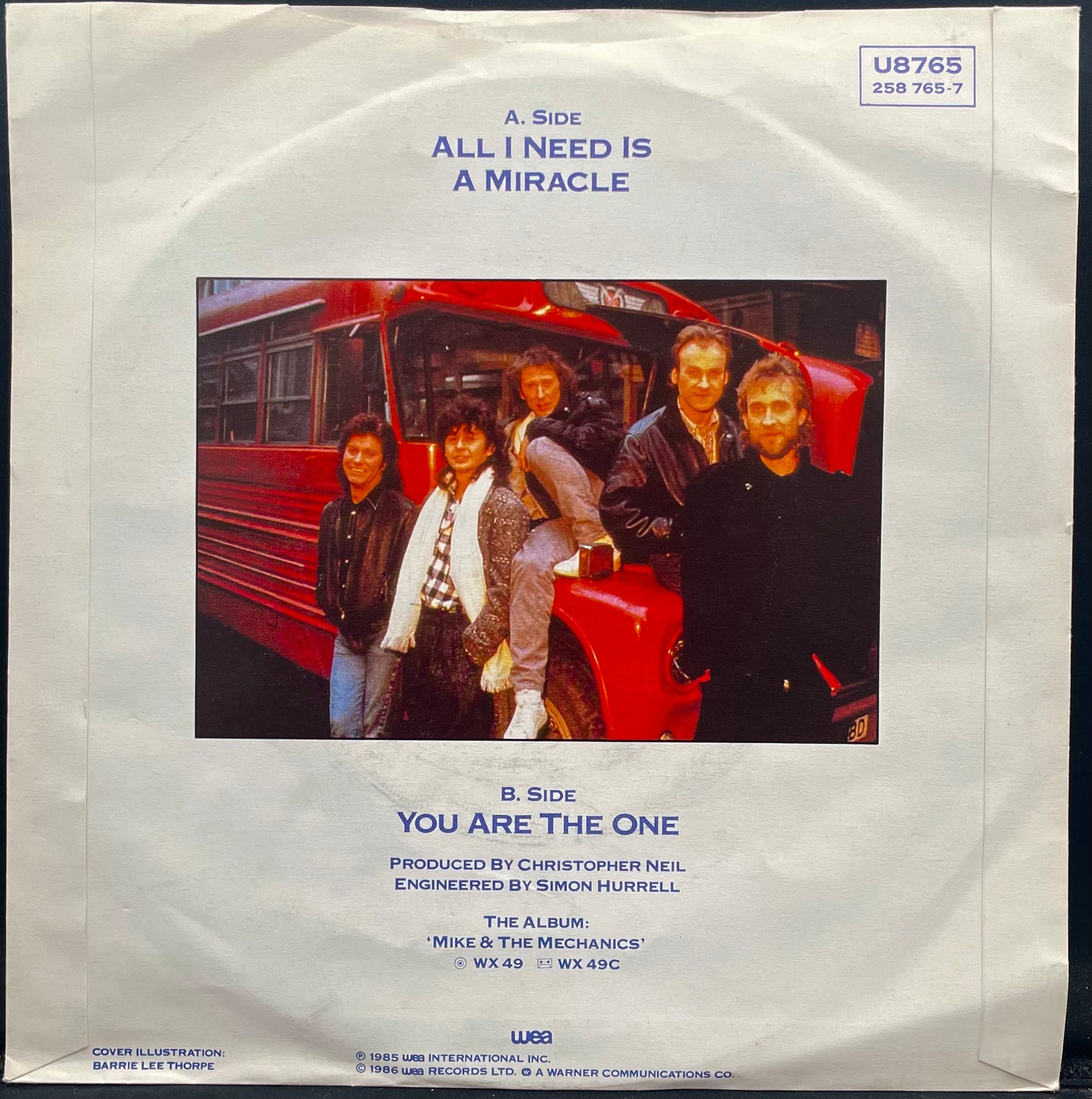 Mike &amp; The Mechanics – All I Need Is A Miracle – gebrauchte 7"-Vinyl-Single