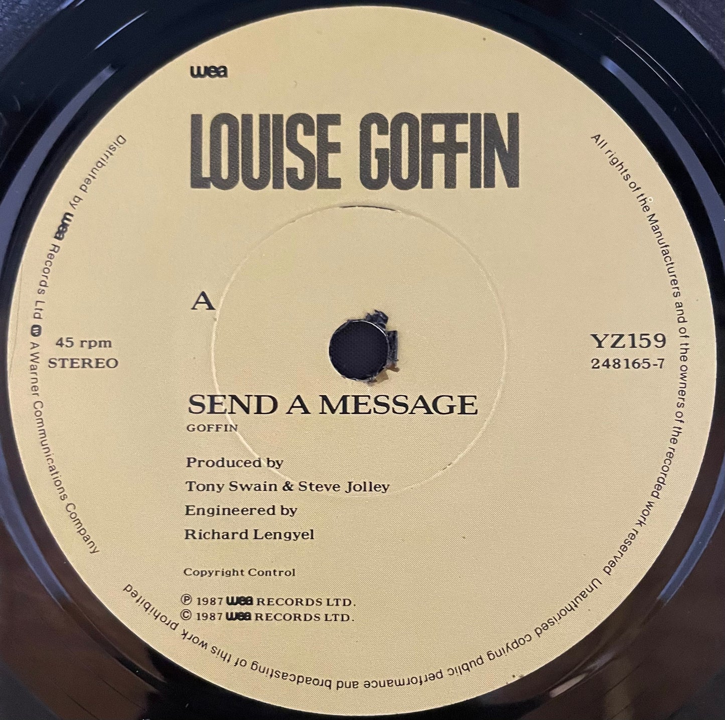 Louise Goffin – Send A Message - USED Vinyl 7" Single