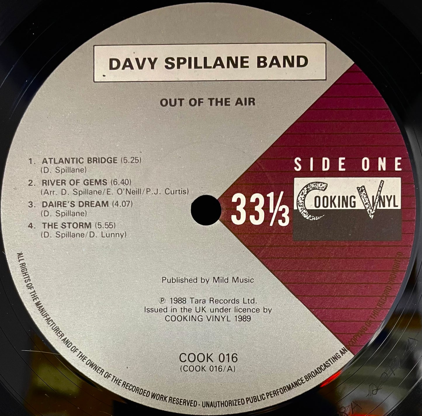 Davy Spillane Band – Out Of The Air - USED Vinyl LP