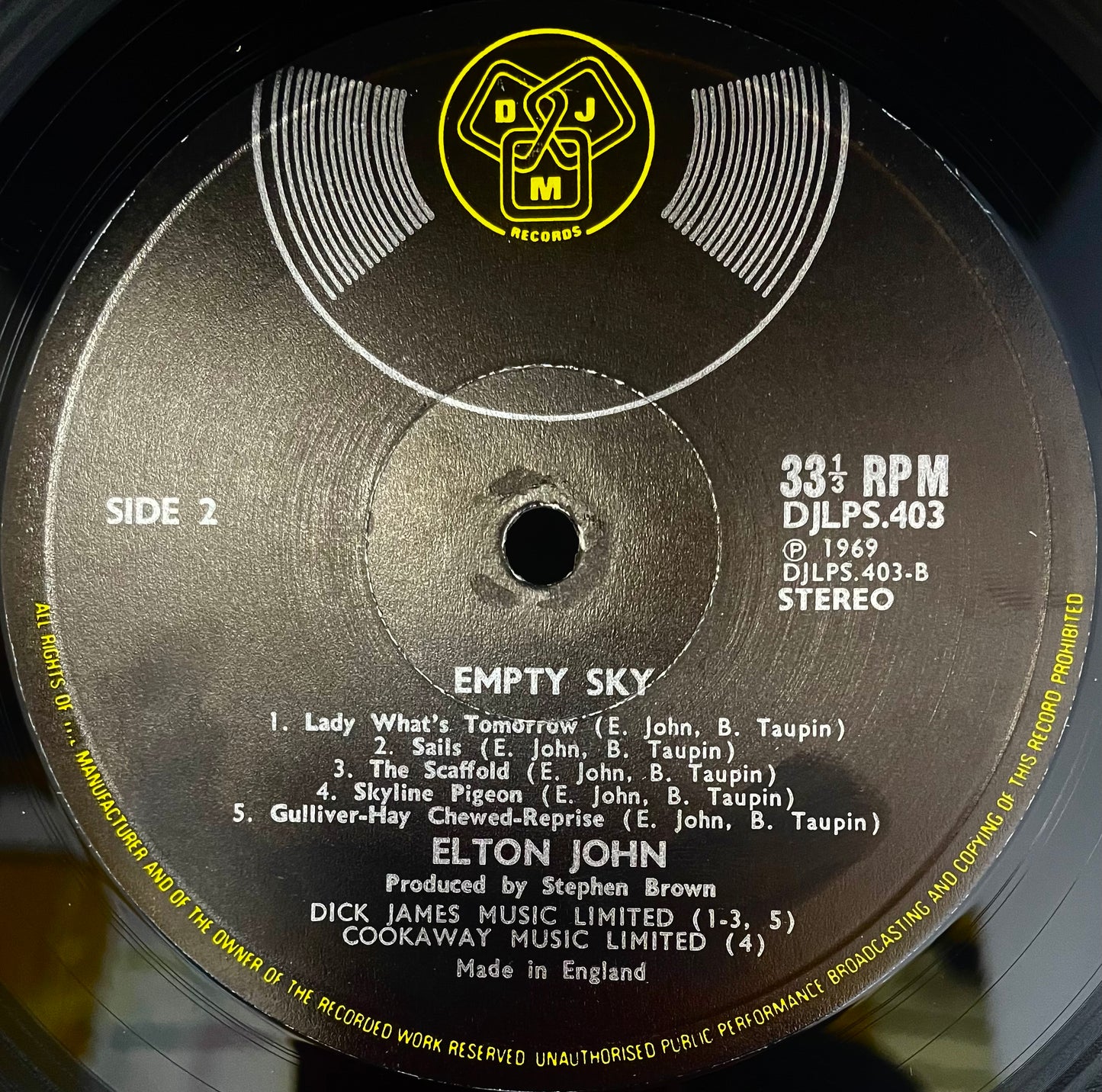 Elton John – Empty Sky - USED Vinyl LP - Purple Translucent