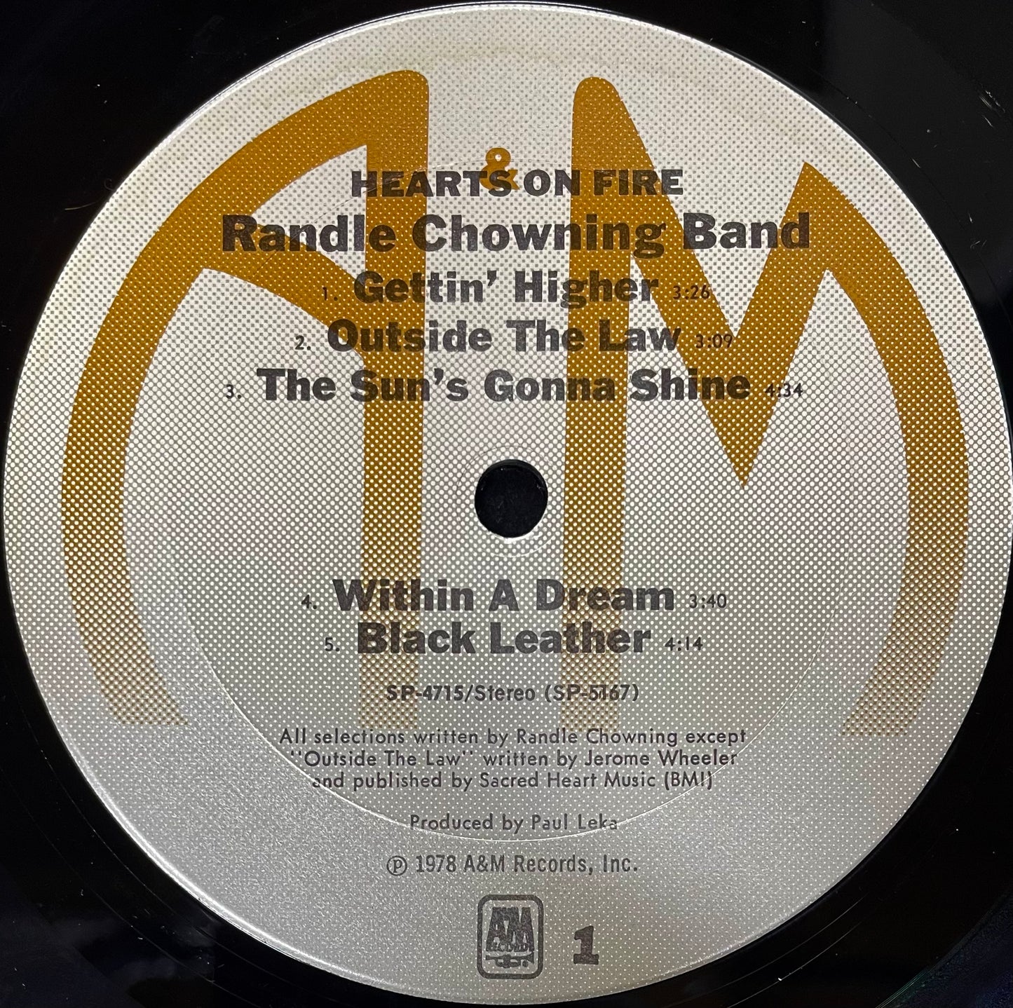 Randle Chowning Band – Hearts On Fire - USED Vinyl LP