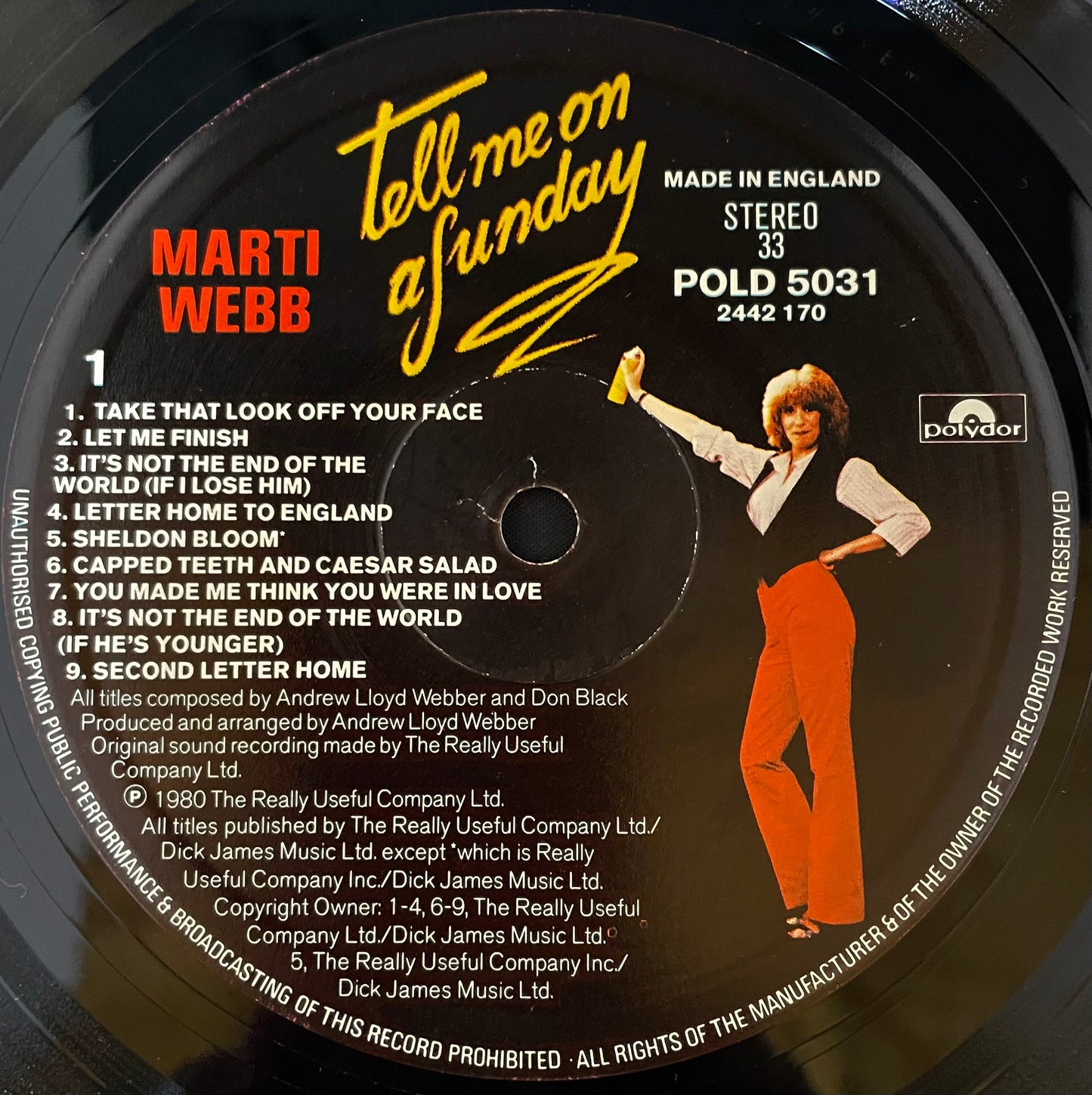 Marti Webb – Tell Me On A Sunday - USED Vinyl LP