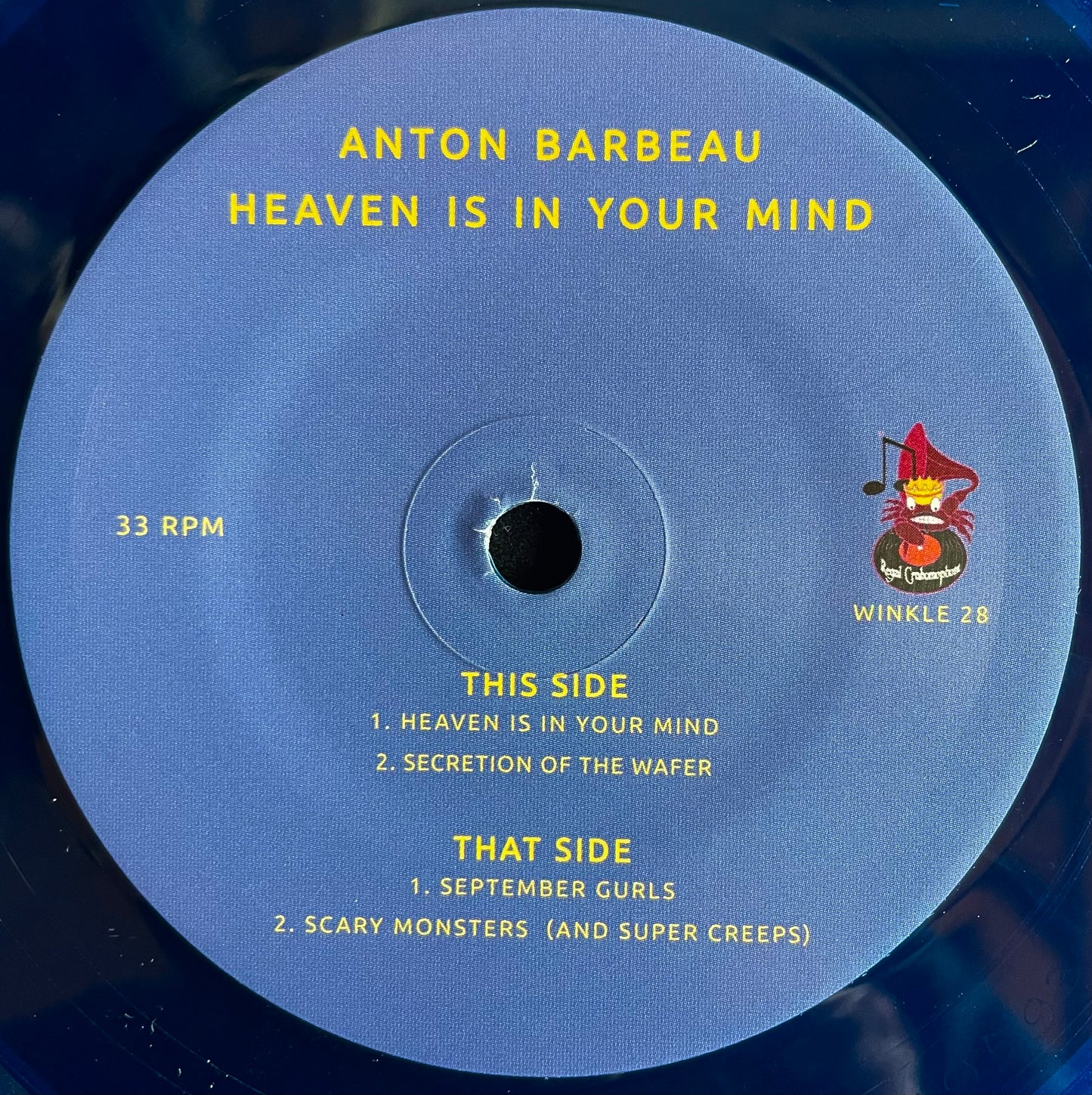 Anton Barbeau – Heaven Is In Your Mind - USED Vinyl 7" EP BLUE Vinyl