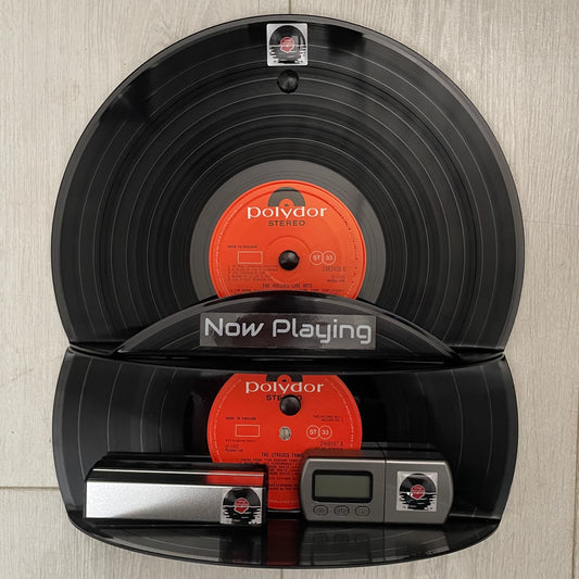 The ‘Polydor’ Wall Mounted ‘Now Playing’ Vinyl Record Stand with Shelf