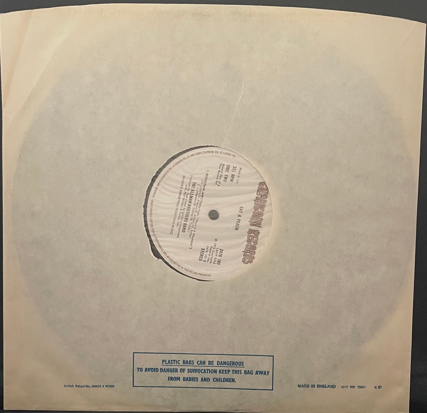 The Allman Brothers Band – Eat A Peach - USED Vinyl 2LP