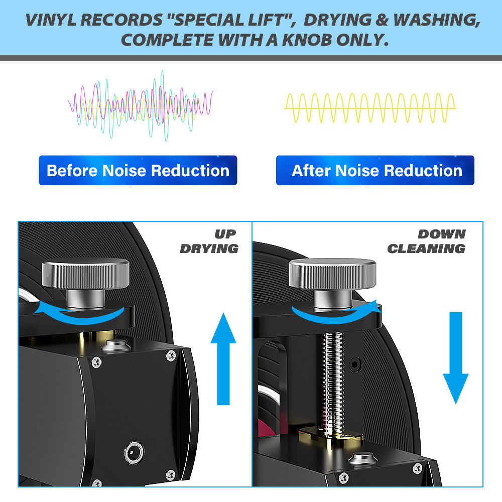 6L Ultrasonic Vinyl Record Cleaner Machine With Lifting Bracket for 12",10" & 7" Record Cleaning