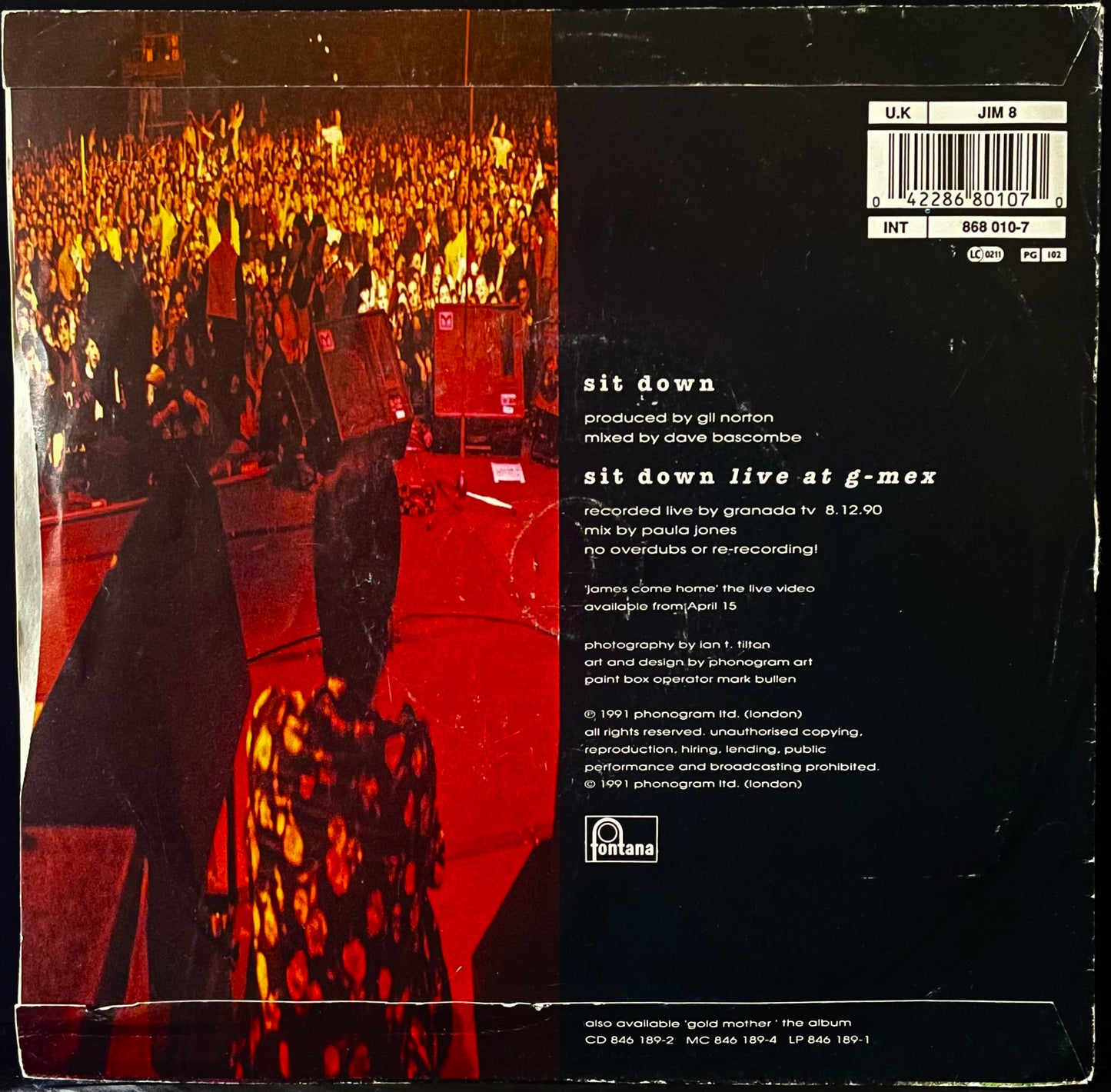 James – Sit Down - USED Vinyl 7" Single